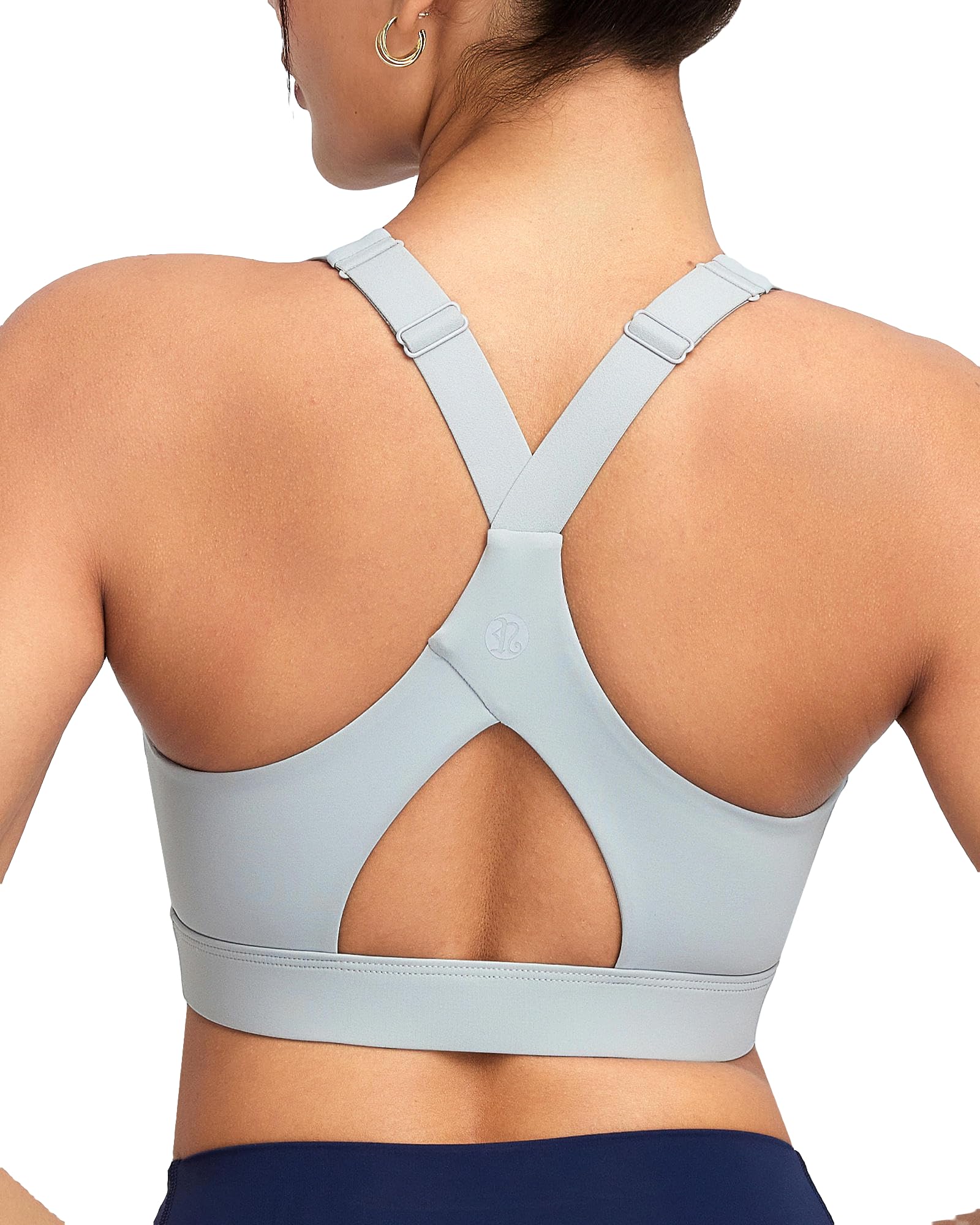 RUNNING GIRL Sports Bra for Women High Support, Molded Cup High Impact Sports Bras with Sewn in Pads Workout Running Bra