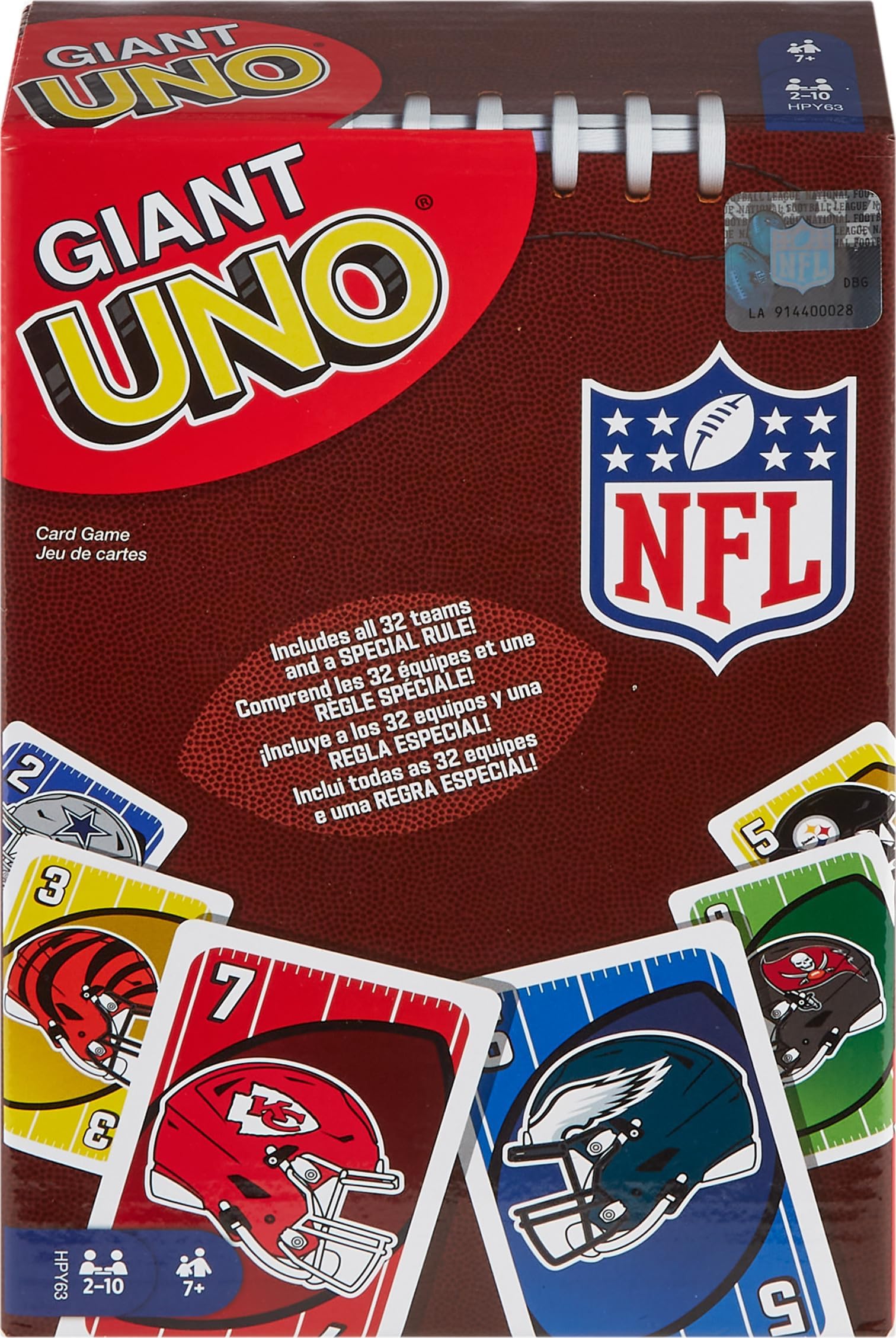 Giant UNO NFL Card Game | Family, Adult and Party Game Night | 2 to 6 Players