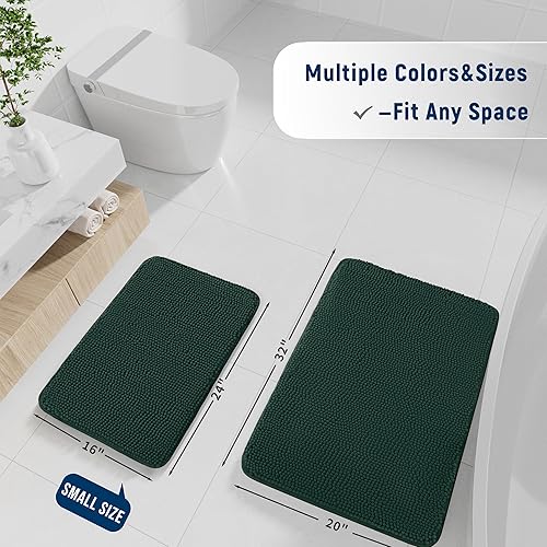 Miniatura 2 de Alfombra de baño de felpilla extra suave, absorbente, de secado rápido, lavable a máquina, antideslizante, para bañera, ducha y baño, felpa peluda,