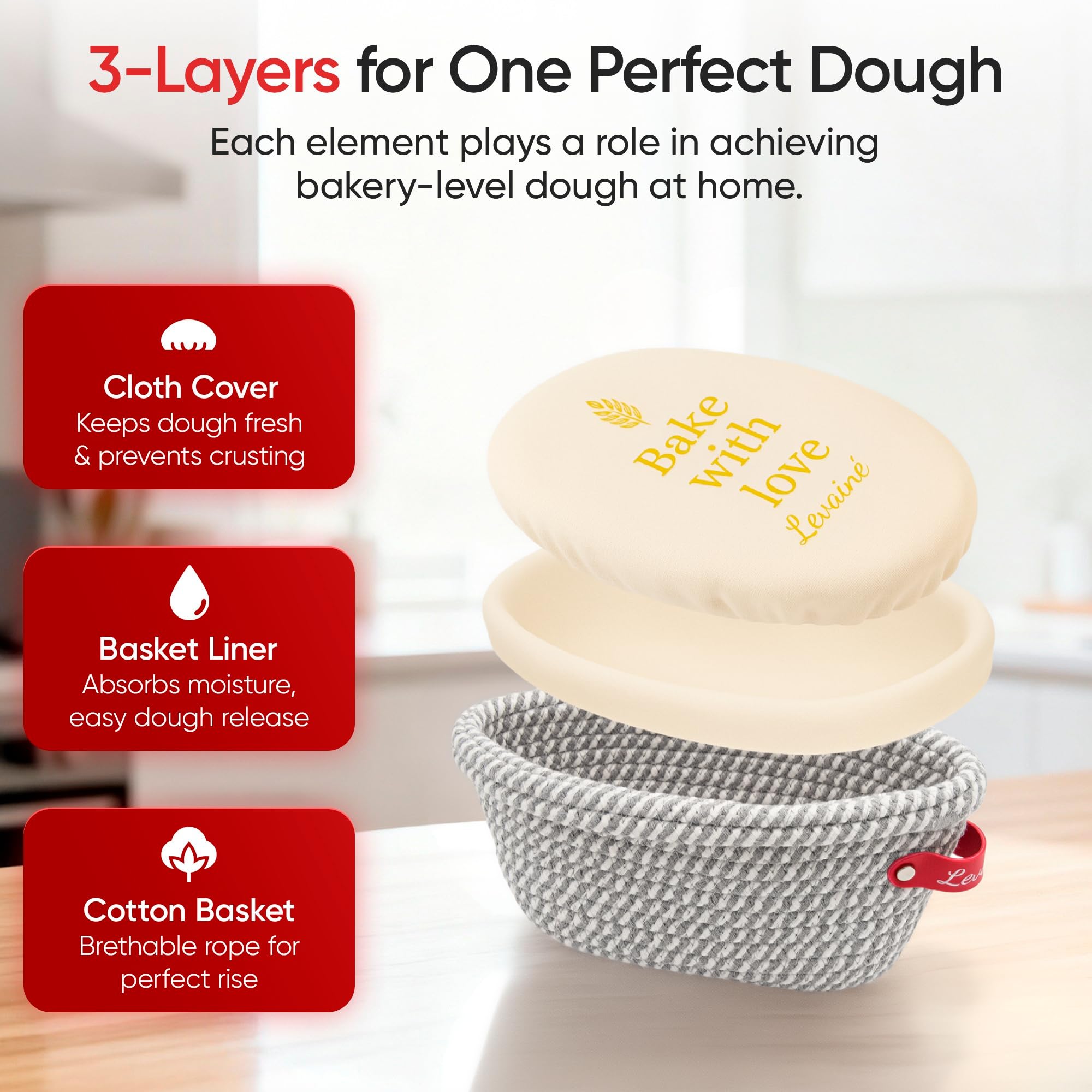 Banneton Brood Proofing Basket Set, Ovale & Ronde Katoenen Touw Proofing Manden met Liners & Covers | Zuurdesem Banneton Mand voor Brood Maken | Brood Proofing Manden voor Artisan Zuurdesem Broden
