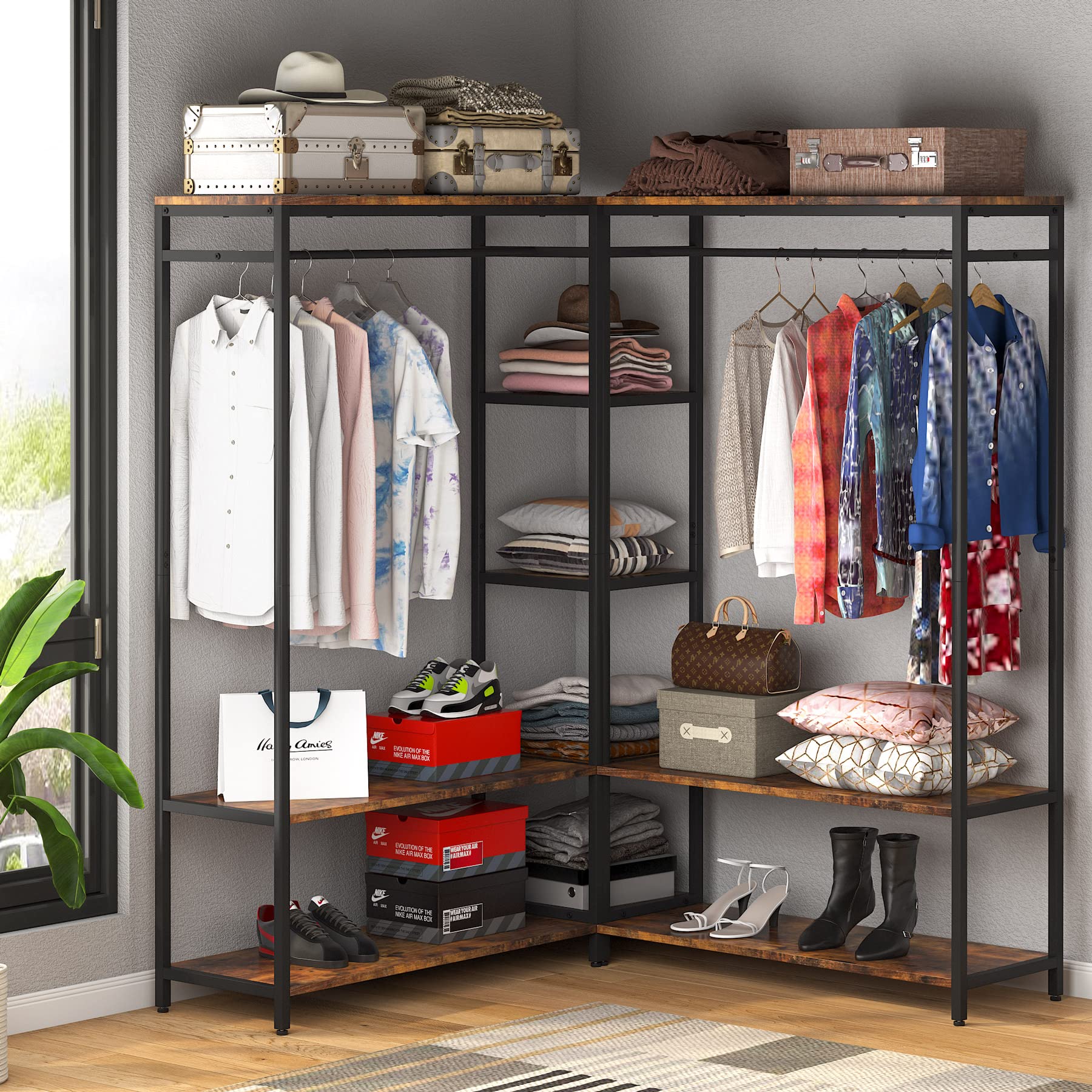 Buy Tribesigns Garment Rack L Shaped Clothes Rack Heavy Duty Large