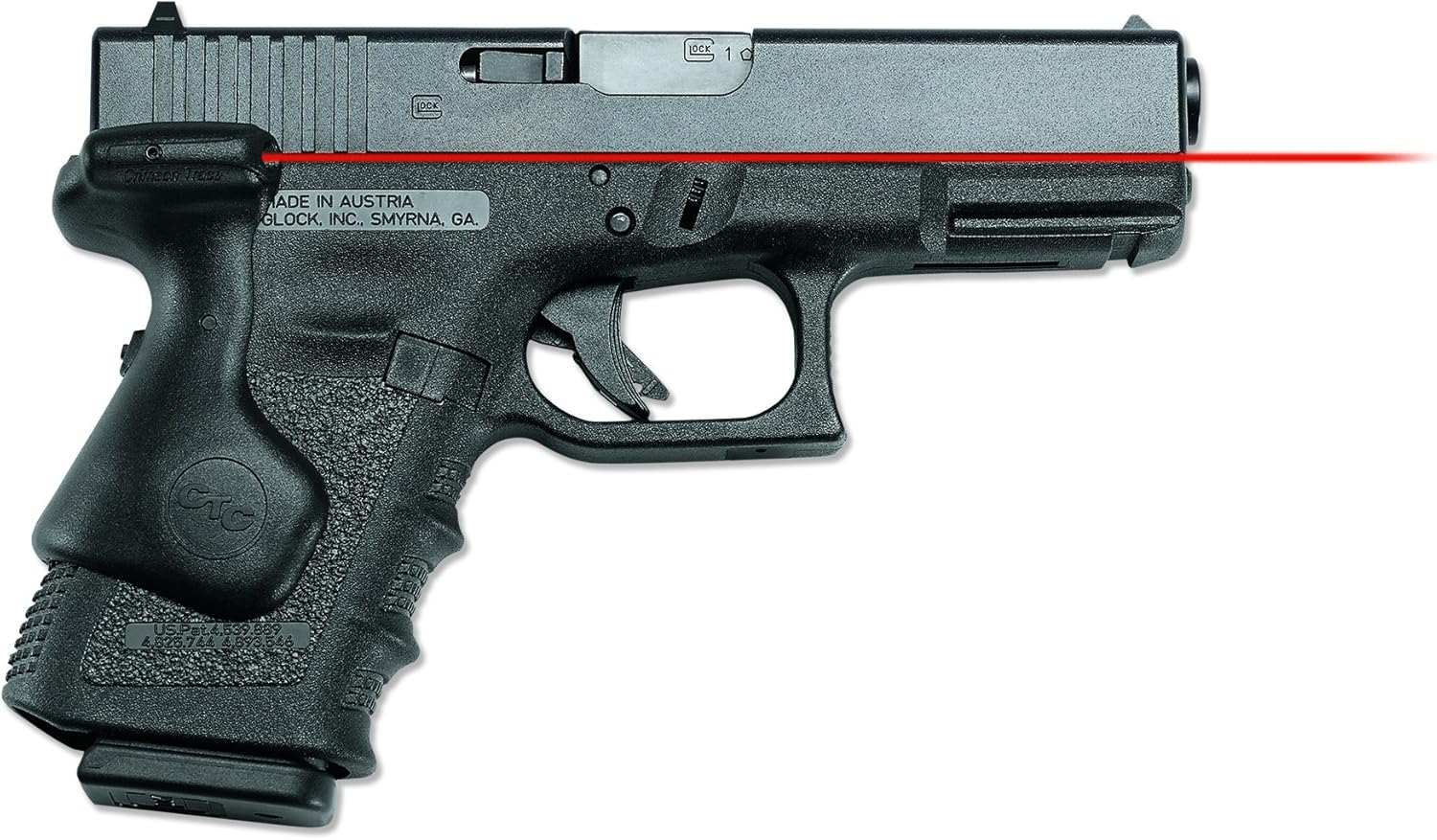 Crimson Trace LG-639 Lasergrips with Red Laser, Heavy Duty Construction and Instinctive Activation for GLOCK Compact Pistols, Defensive Shooting and Competition