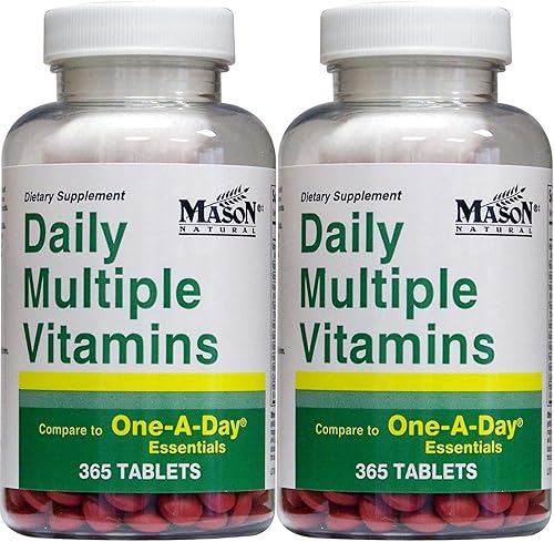Múltiples vitaminas diarias comparadas con One A Day Essentials, suplemento multivitamínico multimineral 365 tabletas por botella, paquete de 2 en