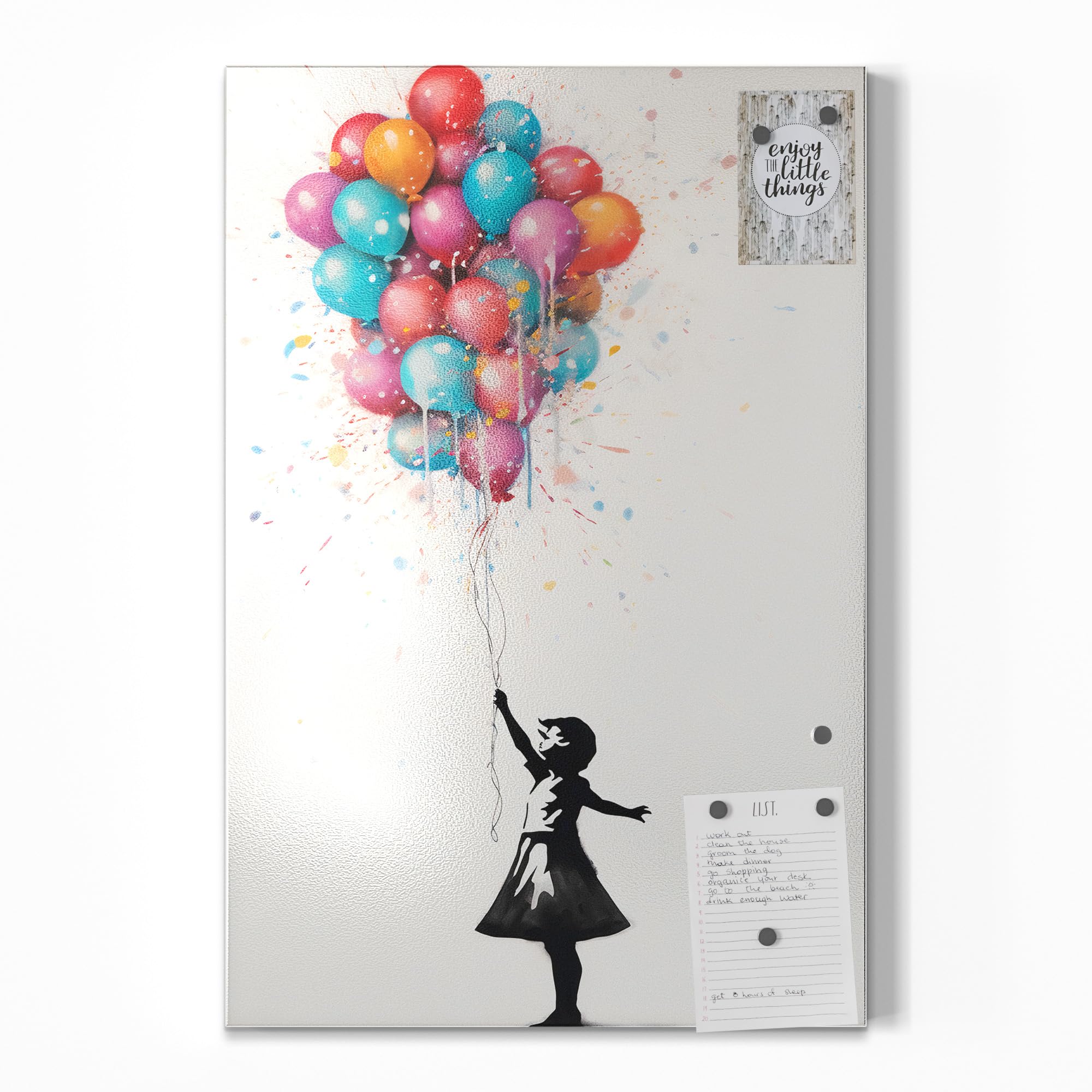 DEQOART Metall Magnettafel | 40x60 cm cm groß | Motiv Luftige Träume | Whiteboard für alle Magnete | Magnetboard Wand-Tafel für Küche & Büro | Design Magnetwand Pinnwand magnetisch