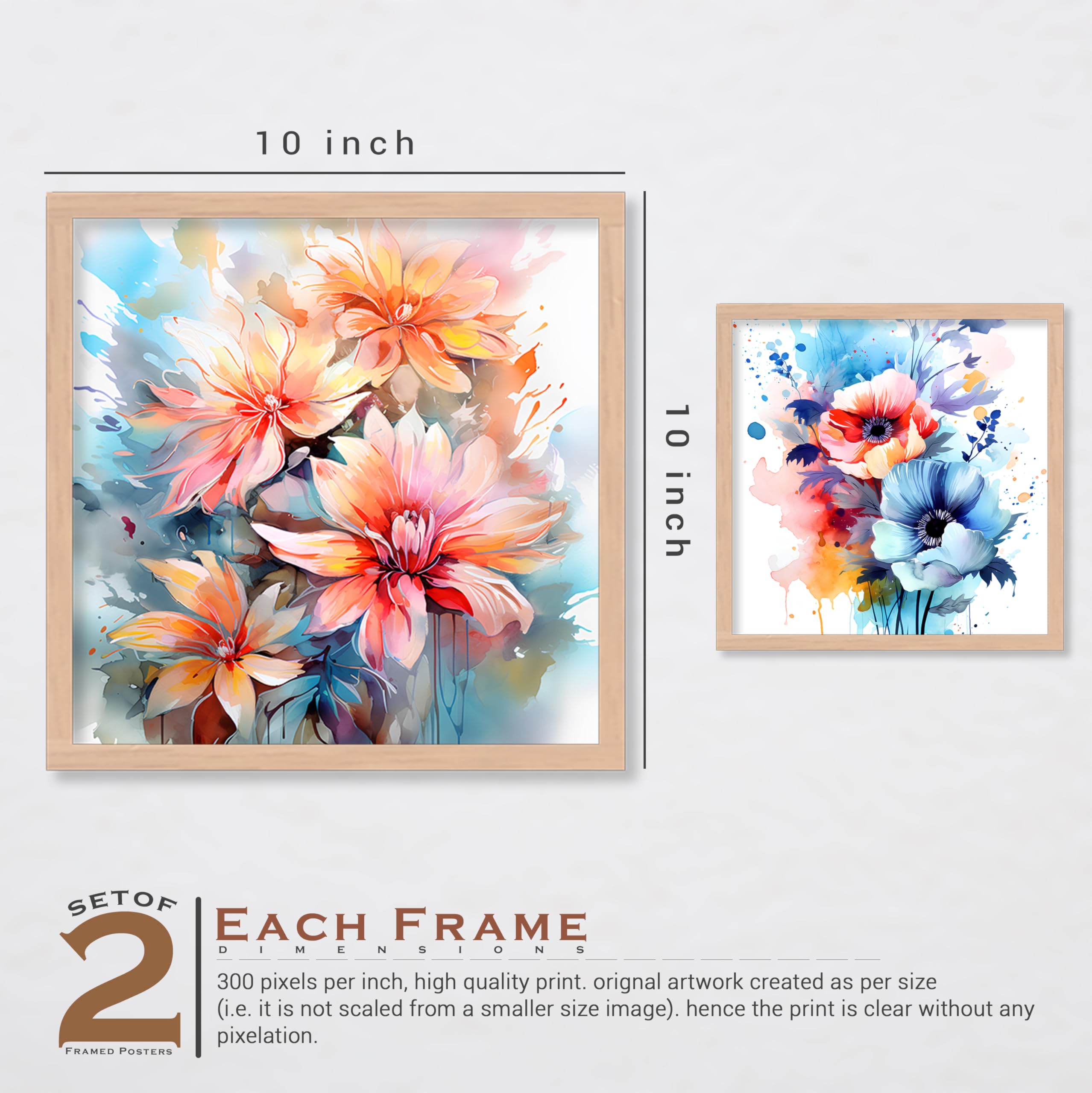 BANGERZ Premium Wall Decor Paintings For Living Room Hotels, Aesthetic Paintings For Wall Decoration - Decorative Poster Frames For Bedroom Wall Decors (Set of 4) (Medium, Artwork 1) 1