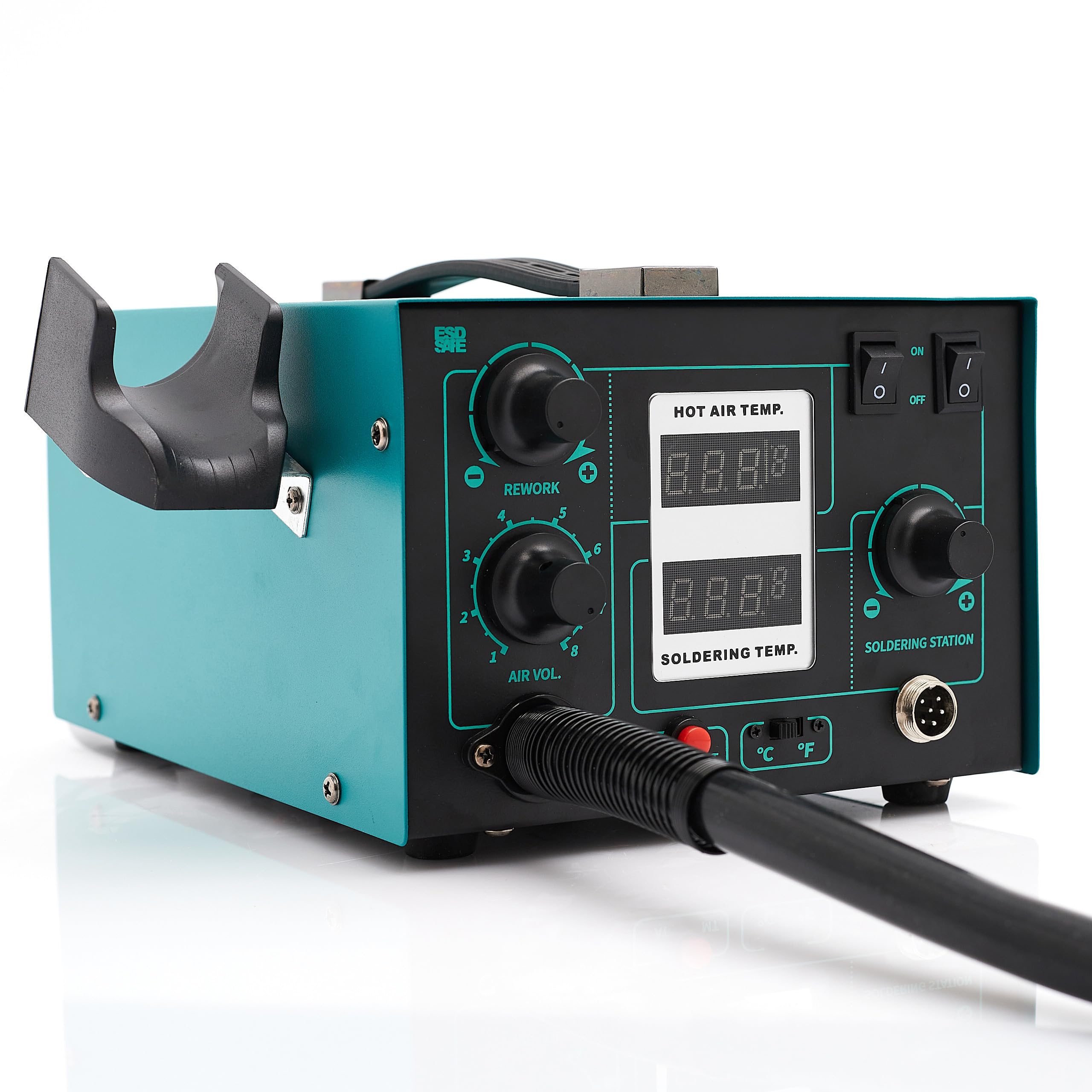 Stacja lutownicza 2w1 Techrebal 706+ Lutownica Grotowa Kolbowa Hot Air 640W