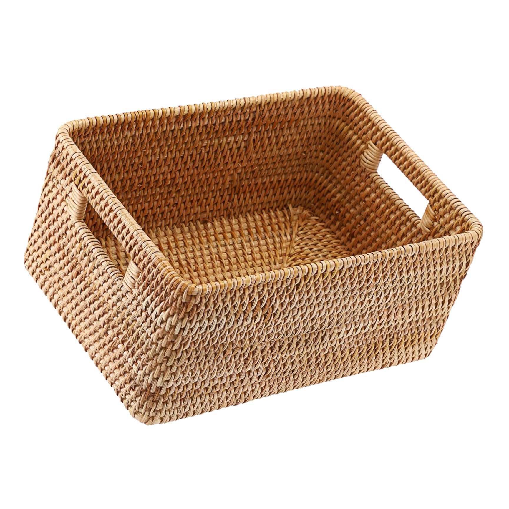 TOYANDONA Caja de Almacenamiento y Diseño Nórdico de Ratán Ligera y Versátil con Asas Integradas , Textura Natural para Toallas y Mantas Cama Baño