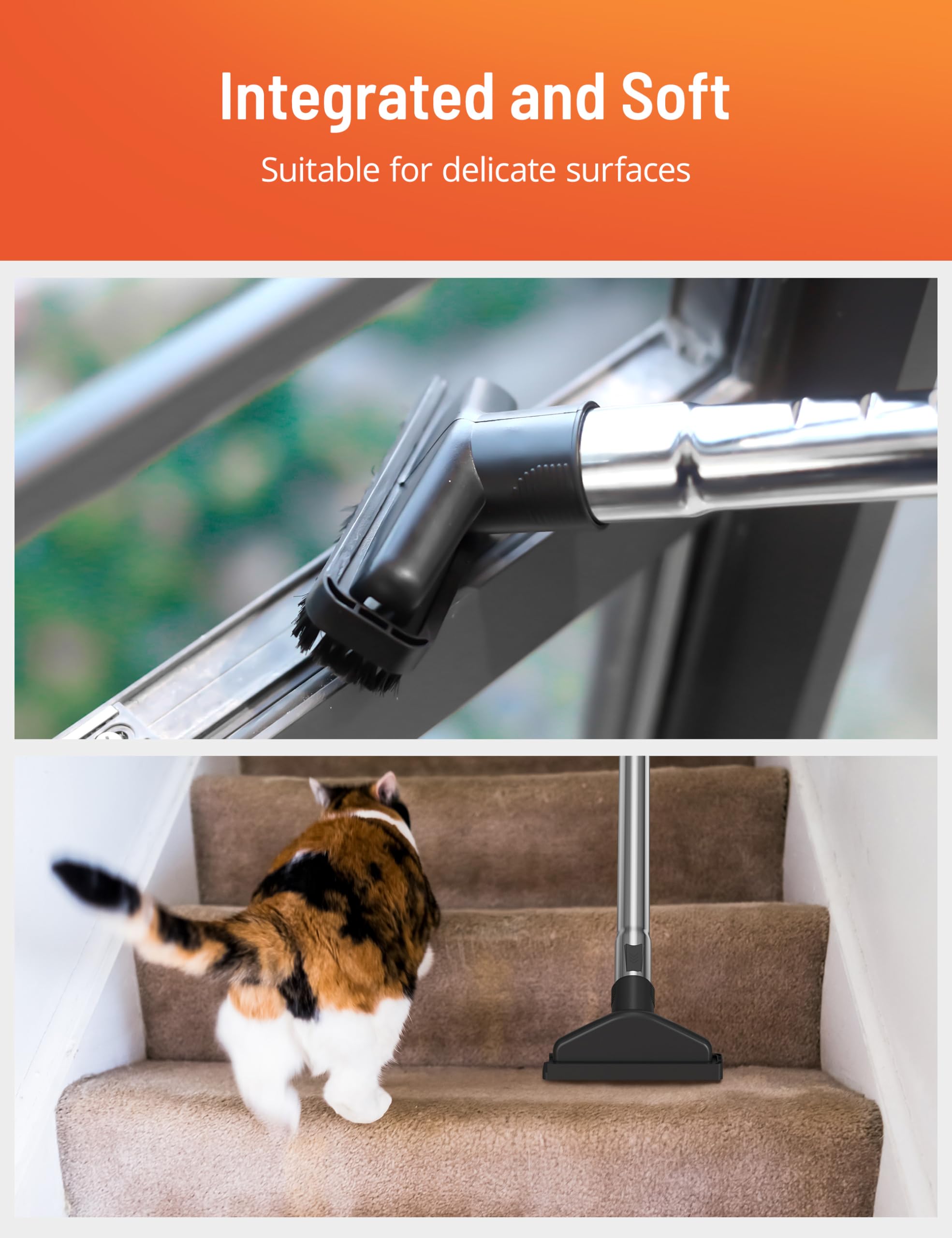 Bagged Canister Vacuum Cleaner, Canister Vacuum Cleaners for Home, Automatic Cord Rewind, Portable Corded Vacuum Cleaner with 3 Replacement Bags for Hard Floors, Pet Hair, Carpet and Upholstery - 3
