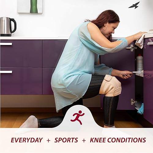 Vista 47 de KARM Rodillera de talla grande para mujeres y hombres, talla grande, soporte de rodilla ajustable para desgarro de menisco, dolor de artritis, Negro