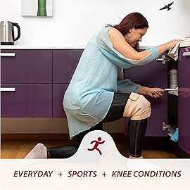 KARM Plus Size Knee Brace for Women & Men Plus Size - Adjustable Knee Support Brace for Meniscus Tear, Arthritis Pain, Compression with Side Stabilizers - Obese People (XL/XXL/3XL Beige)