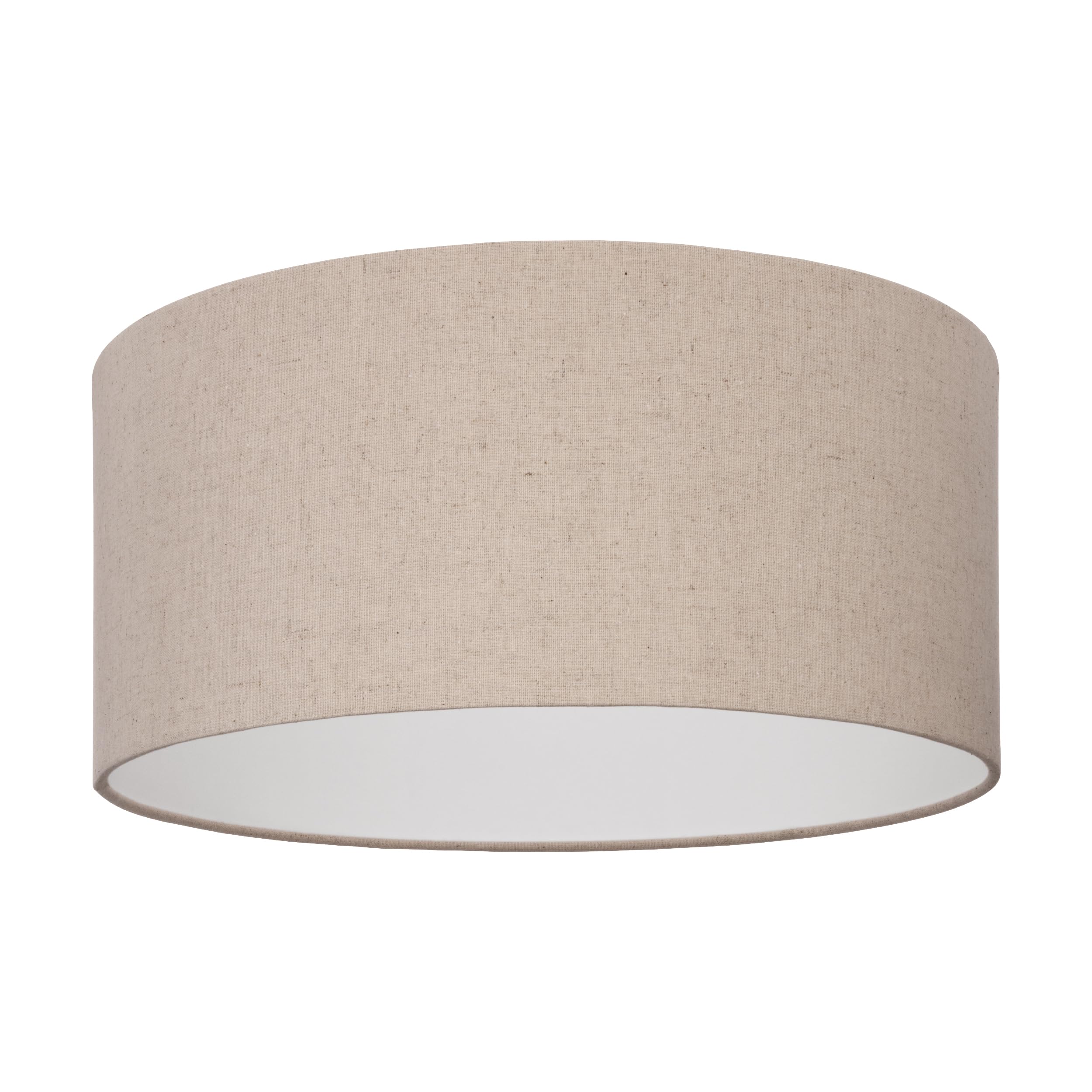 Eglo Ceiling Light Fixture Feniglia, Flush Ceiling lamp | round living room and bedroom lighting, natural linen and black metal, E27 socket, Ø 19"