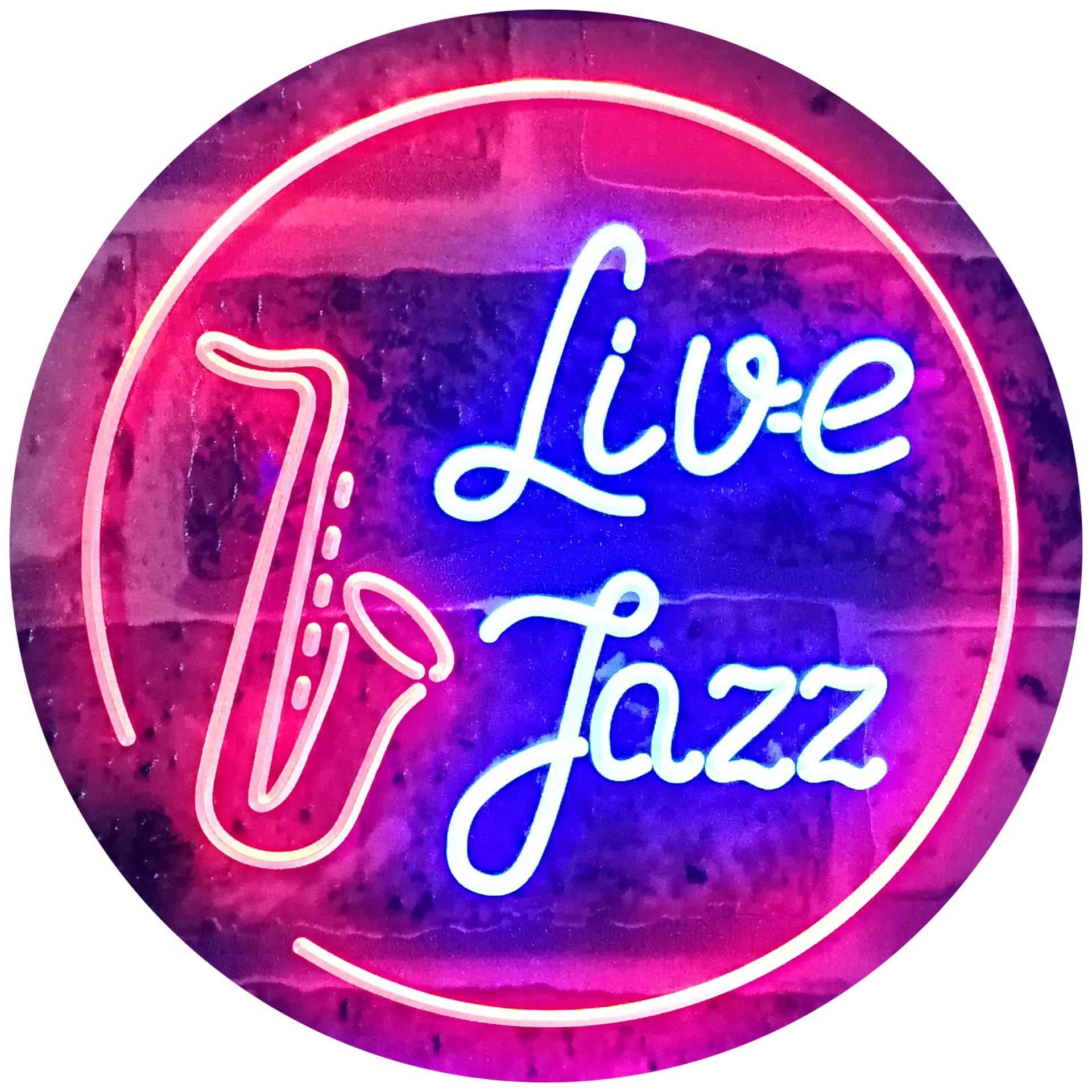 ADVPRO Live Jazz Music Room Dual Color LED Neon Sign Blue & Red 300 x 210mm st6s32-i2468-br โ image 1