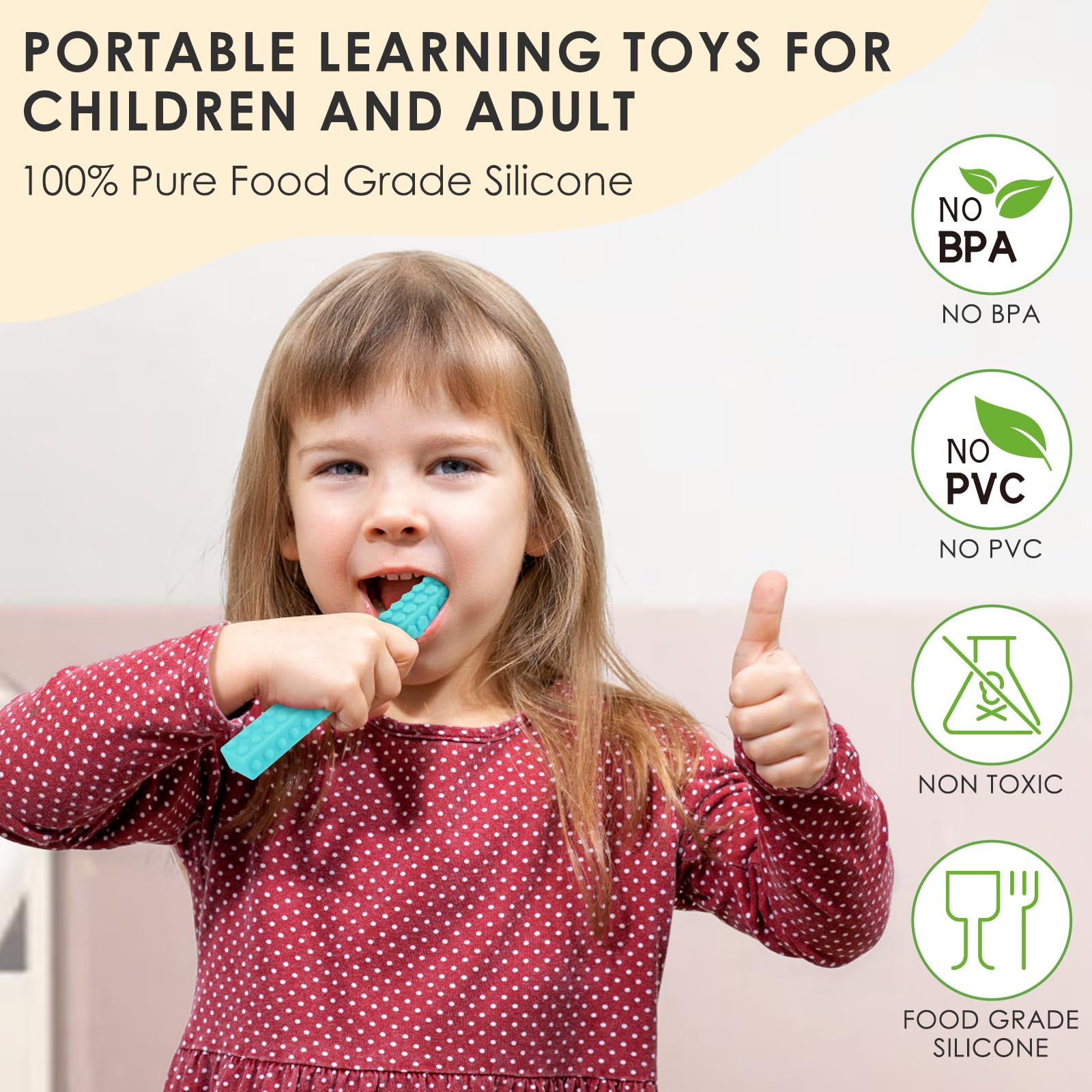 ERKOON 5 Pack Sensory Chew Toys for Autistic Children, Silicone Chewy Tubes Teething Tubes for Autism, ADHD, SPD, Chewies with Special Needs, Oral Motor Chewy Tool for Sensory Kids - Image 3