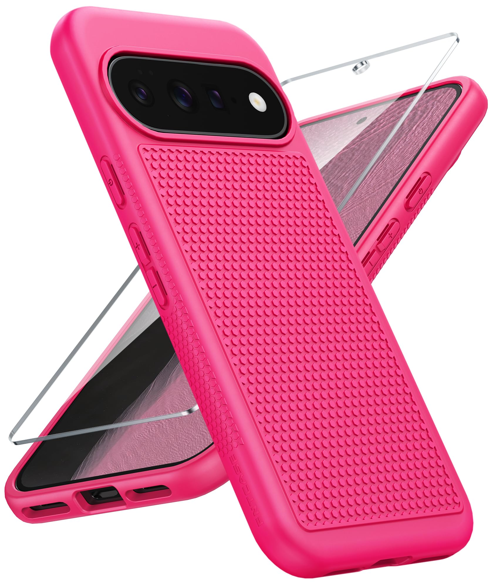 FNTCASE for Google Pixel 11 / Pixel 11 Pro Case: Soft TPU Non Slip Hot Pink