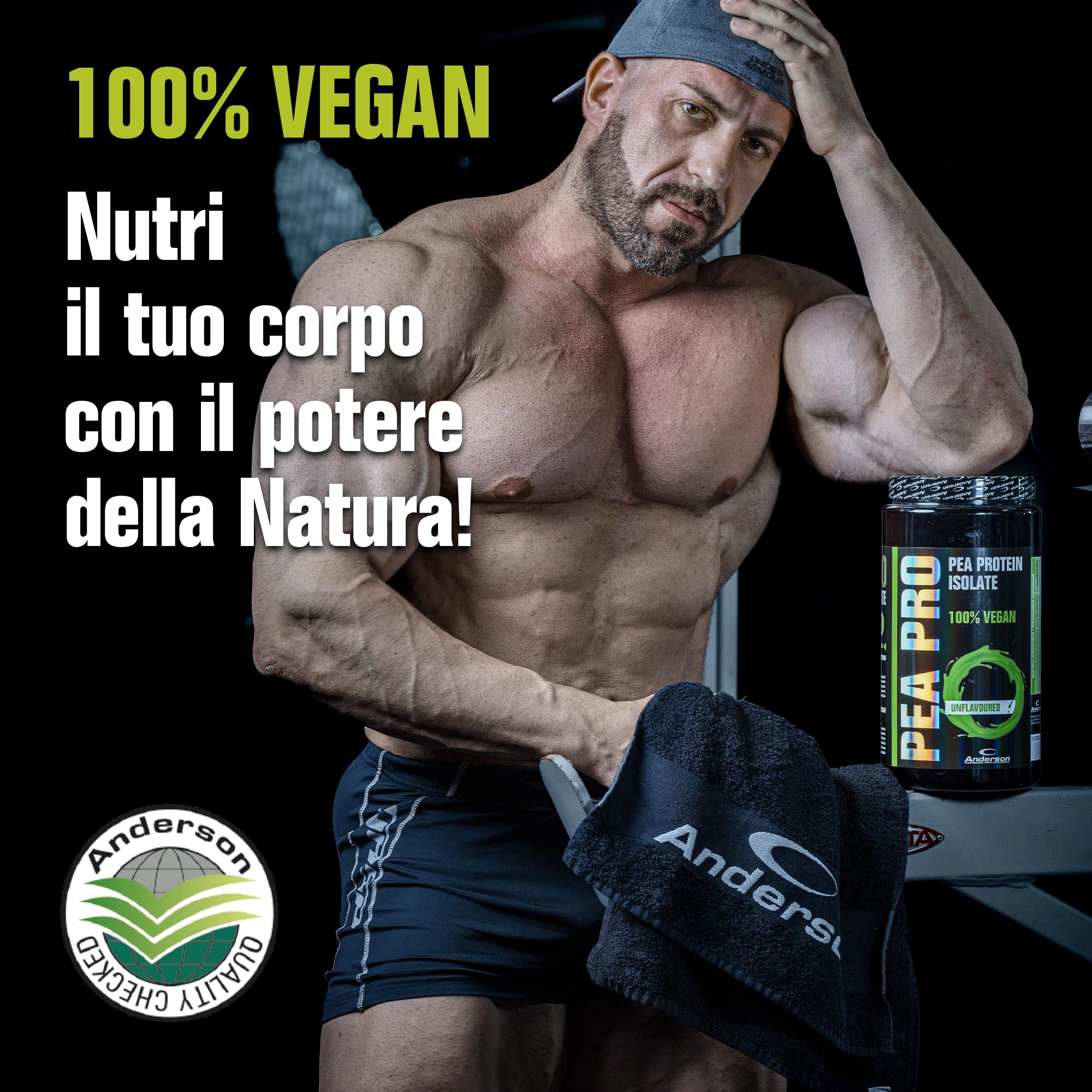 Anderson Pea Pro | Integratore in polvere di proteine di piselli 100% vegetali. Gusto Neutro| 100% Vegan, 100% Naturale | Senza Glutine e Senza Lattosio.