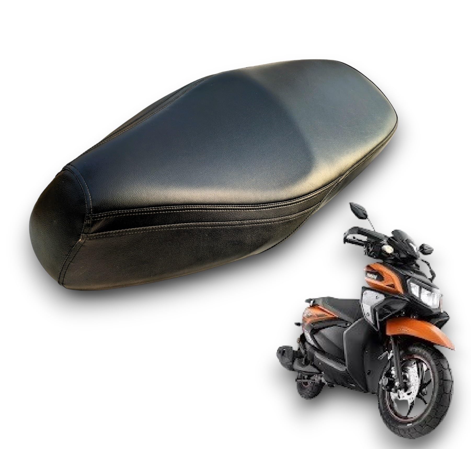 RAY ZR 125 FI BS6 Scooter SEAT Cover,Black SEAT Cover,Water Proof SEAT Cover,PU Leather SEAT Cover Black-image-21