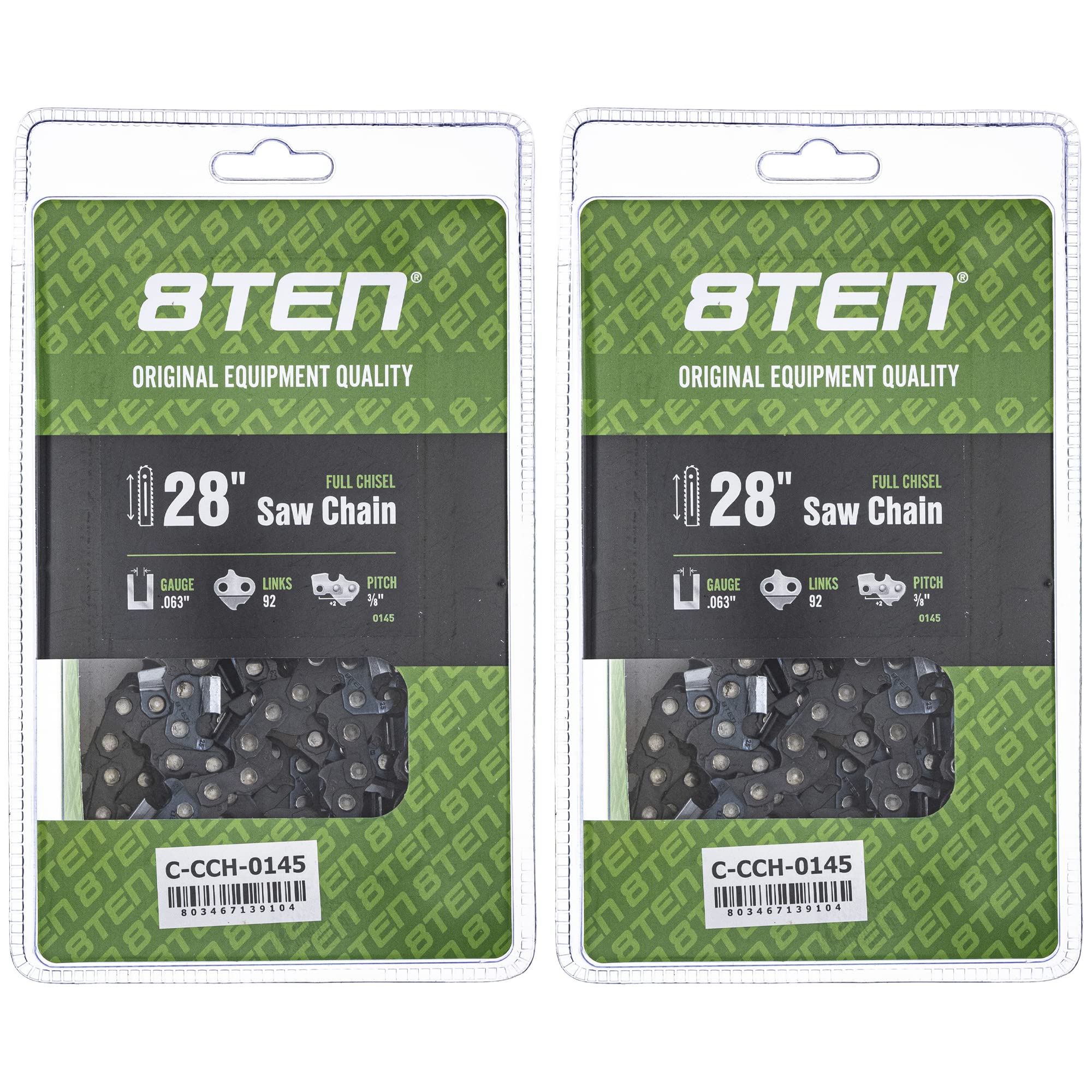 Amazon.com: 8TEN Full Chisel Chainsaw Chain 28 Inch .063 3/8 92DL