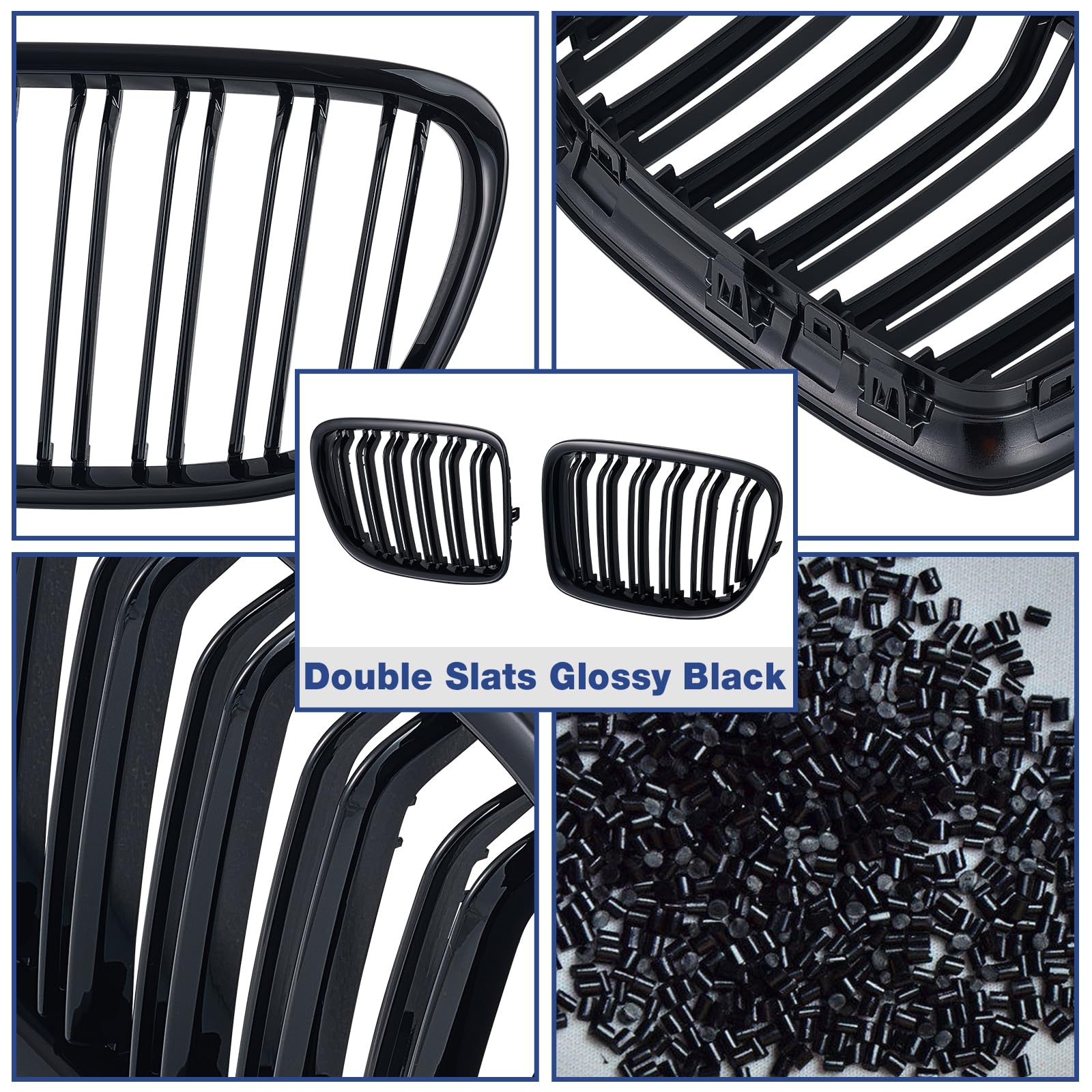Adatto per BMW X1 E84 Sport 2009-2015 Doppio Ponte Anteriore Rene Griglia Nera Lucida Anteriore Doppia Griglia Sinistra Destra