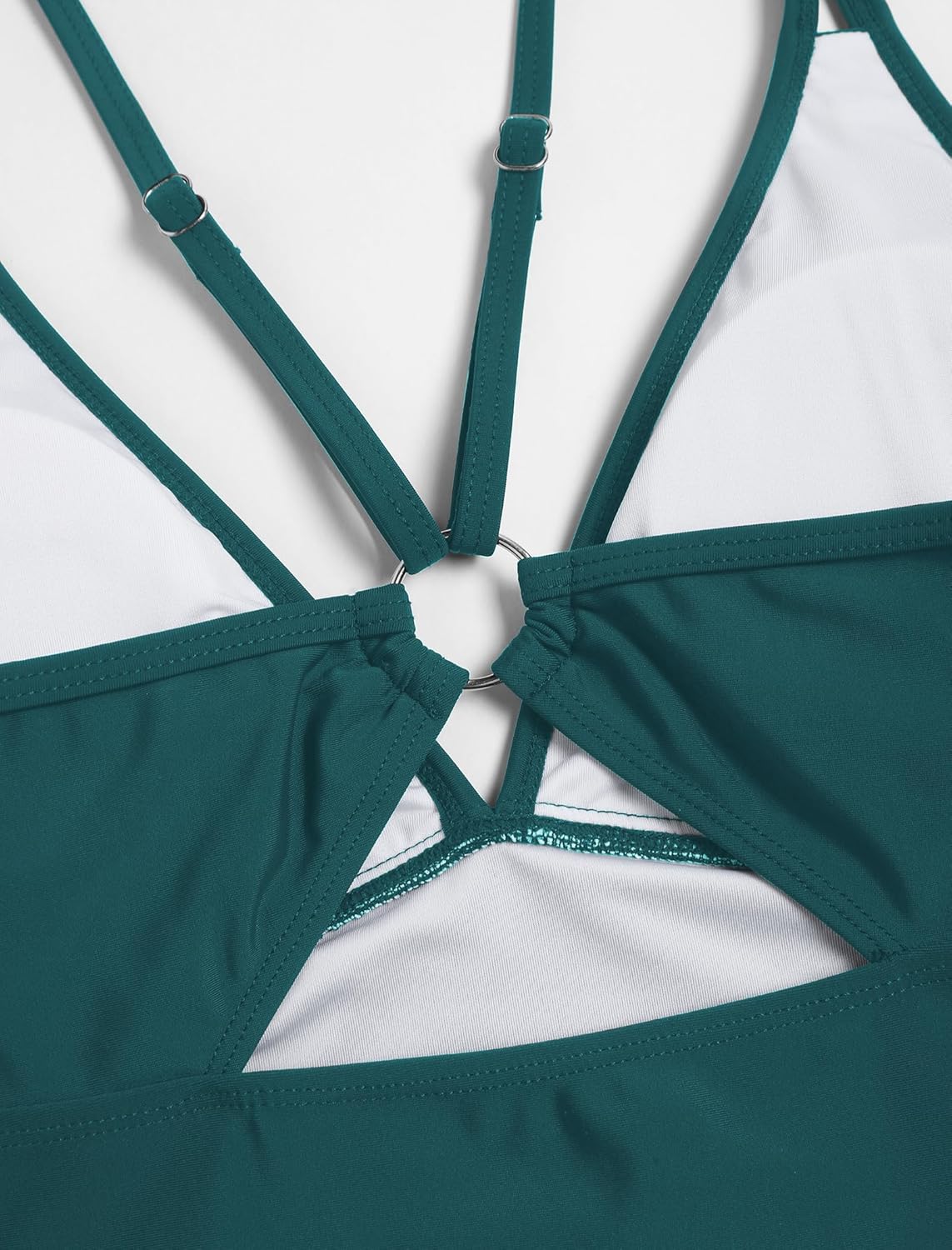 ZAFUL Tankini Swimsuits for Women V Neck Dual Straps Cropped Bikini Swimsuit High Cut 2 Pieces Bathing Suit - Image 6