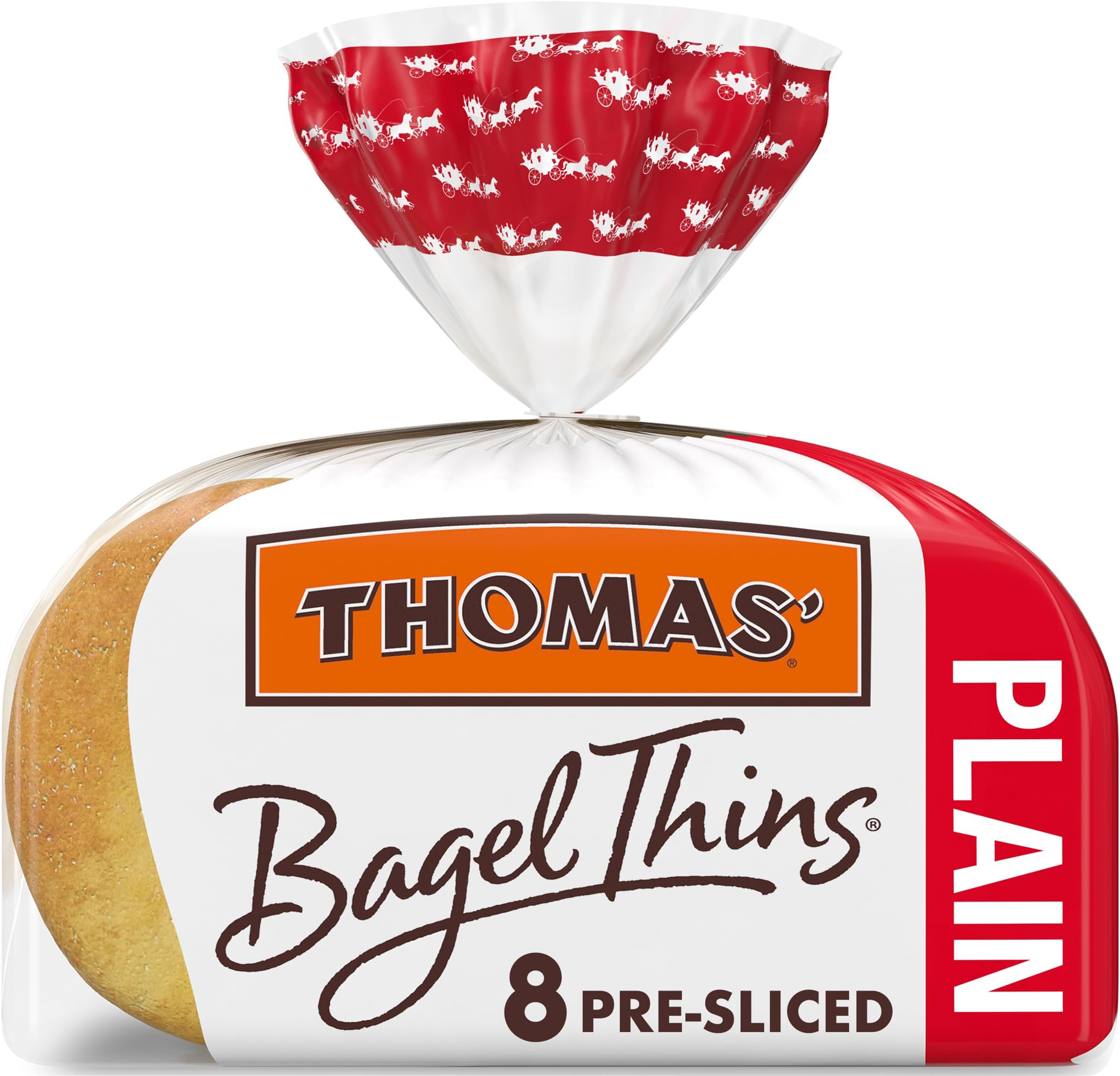 Thomas' Pre-Sliced Plain Bagel Thins 8 Count