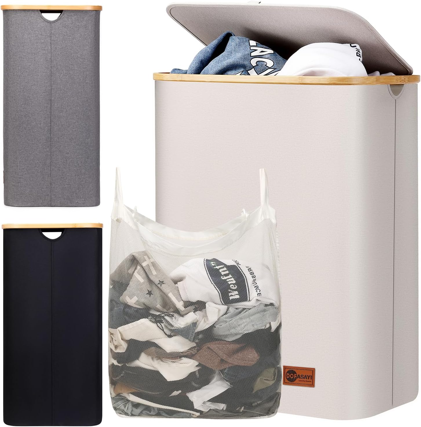 DOFASAYI Laundry Hamper, Laundry Basket With Lid 150L