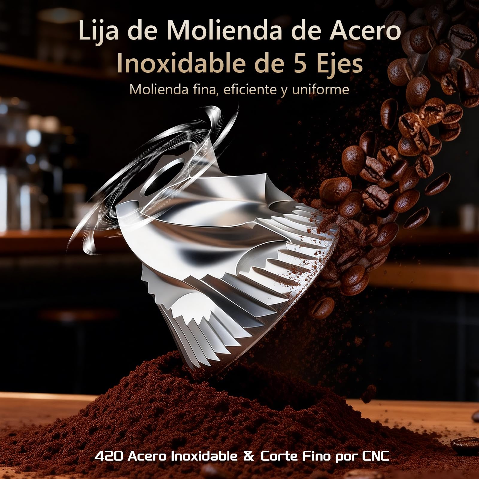 Molinillo de Café Manual, Portátil Molinillo Cafe Manual con Muela Cónica de Acero Inoxidable, 30 Niveles Ajustables & Capacidad de 30g para Espresso, Moka, French Press, Pour Over, Aeropress
