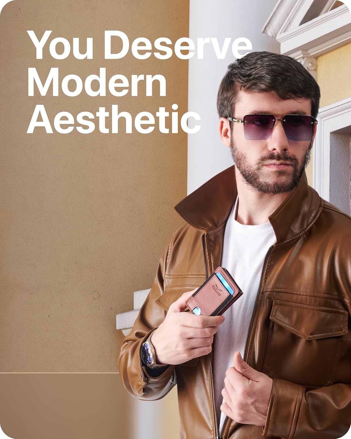 Claasico MagSafe Wallet for Men | RFID Blocking Slim Leather Card Holder with Pop-Up Mechanism | Ultra-Thin, Magnetic Design, Front Pocket Wallet, Compatible with MagSafe iPhone Models - Image 3