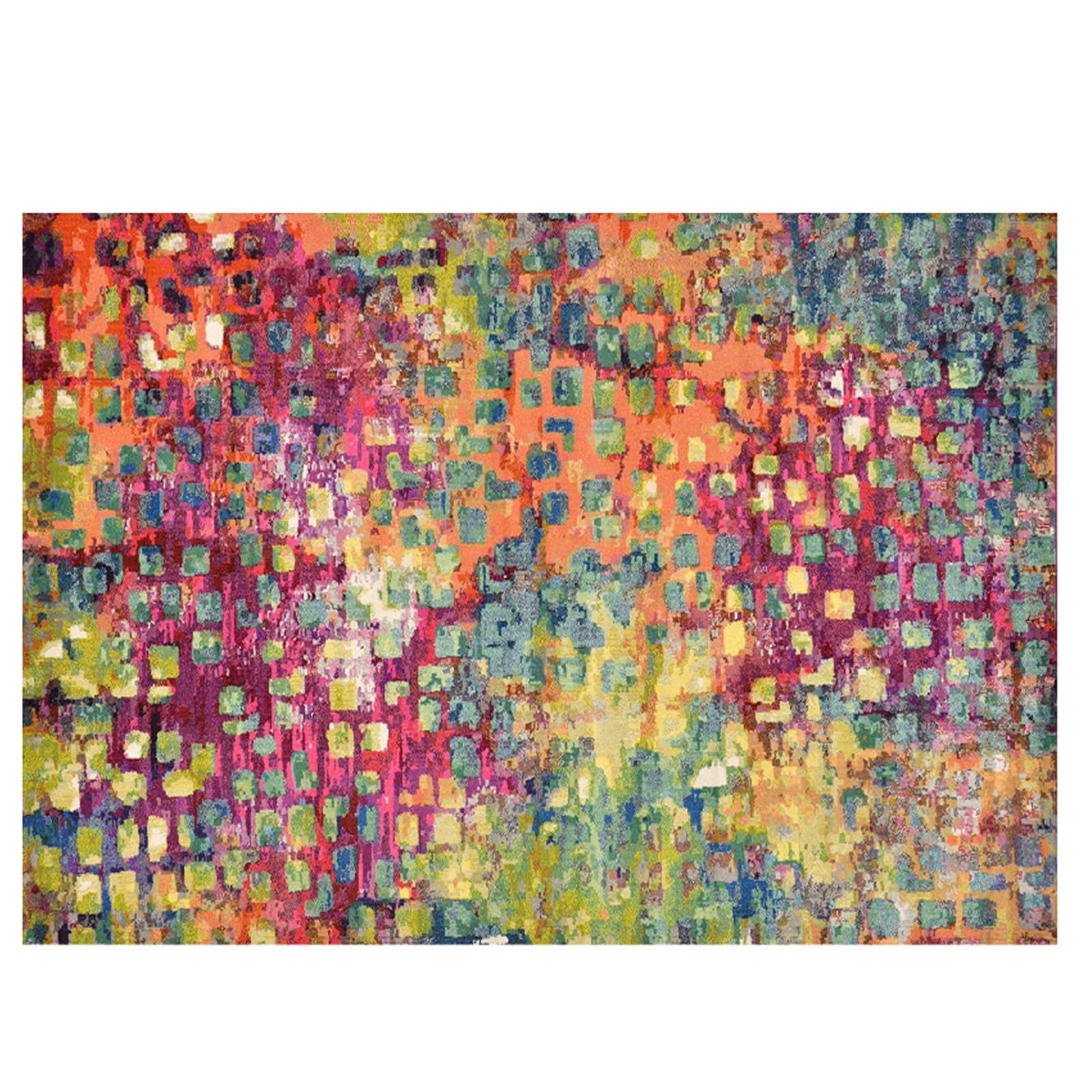Sehr große Teppiche, 2 x 3 m, grün, Fuchsia, orange, gelb, blau, abstrakt, bunt, 200 x 305 cm, waschbarer Teppich für Wohnzimmer, Bauernhaus, Heimdekoration, Bodenteppich