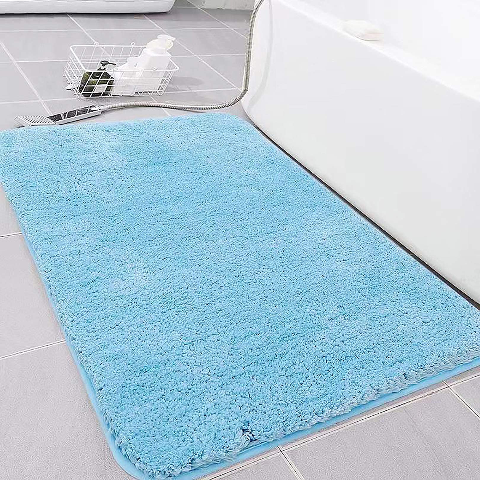 Tapis de salle de bain lavable en machine antidérapant et absorbant 50x80