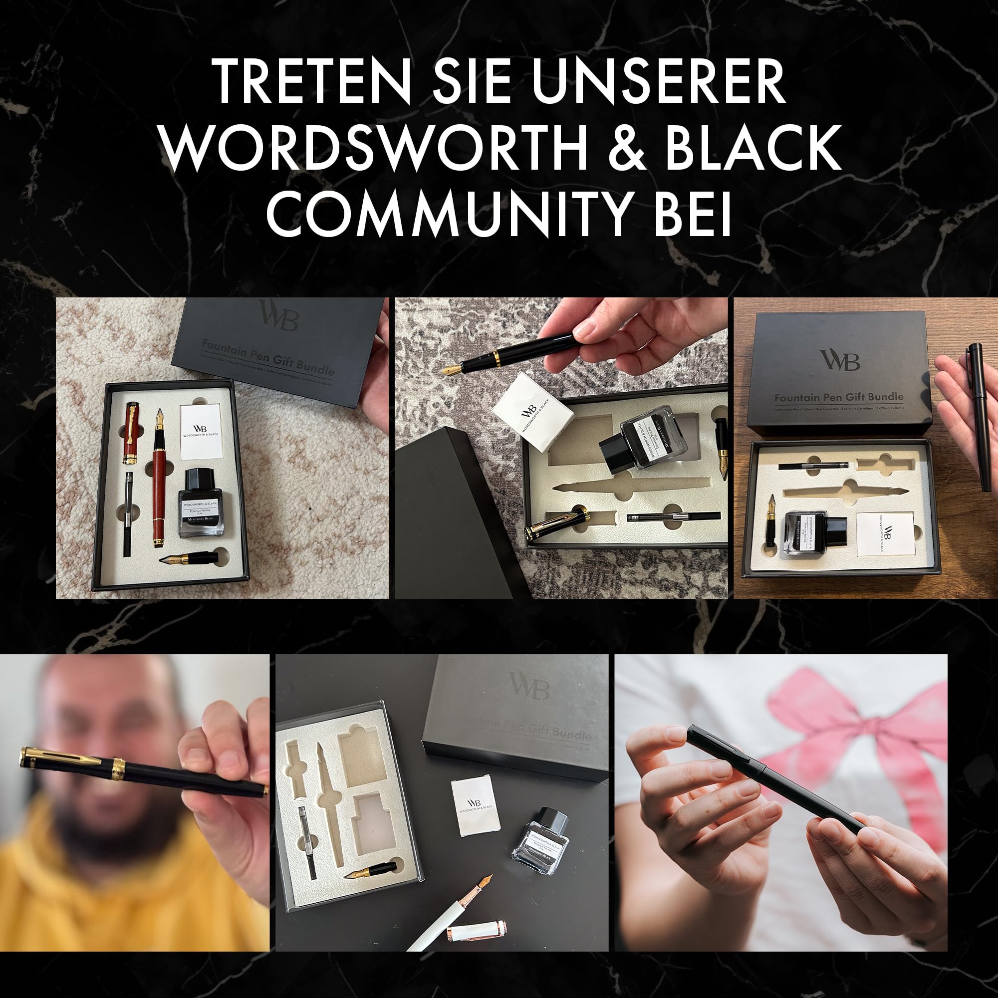 Wordsworth & Black Füller Set Holz, Bambus, Edel, Feder M & Extra Fein