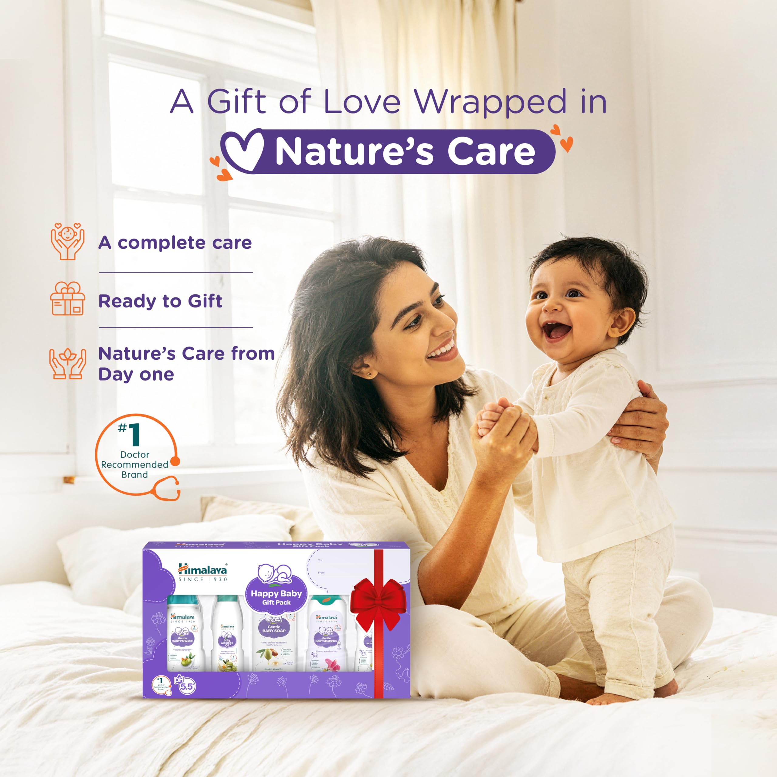 Himalaya Happy Baby Gift Pack 5s with Newborn Baby Essentials | No.1 Doctor Recommended Brand | Complete Baby Care Kit | Safe for Newborns | Perfect for Every Baby Celebration