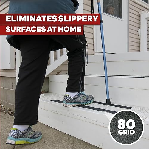 Miniatura 6 de XFasten Cinta antideslizante, color negro, 4 pulgadas x 60 pies, cinta de agarre antideslizante para escaleras, pasillos, cinta antideslizante de