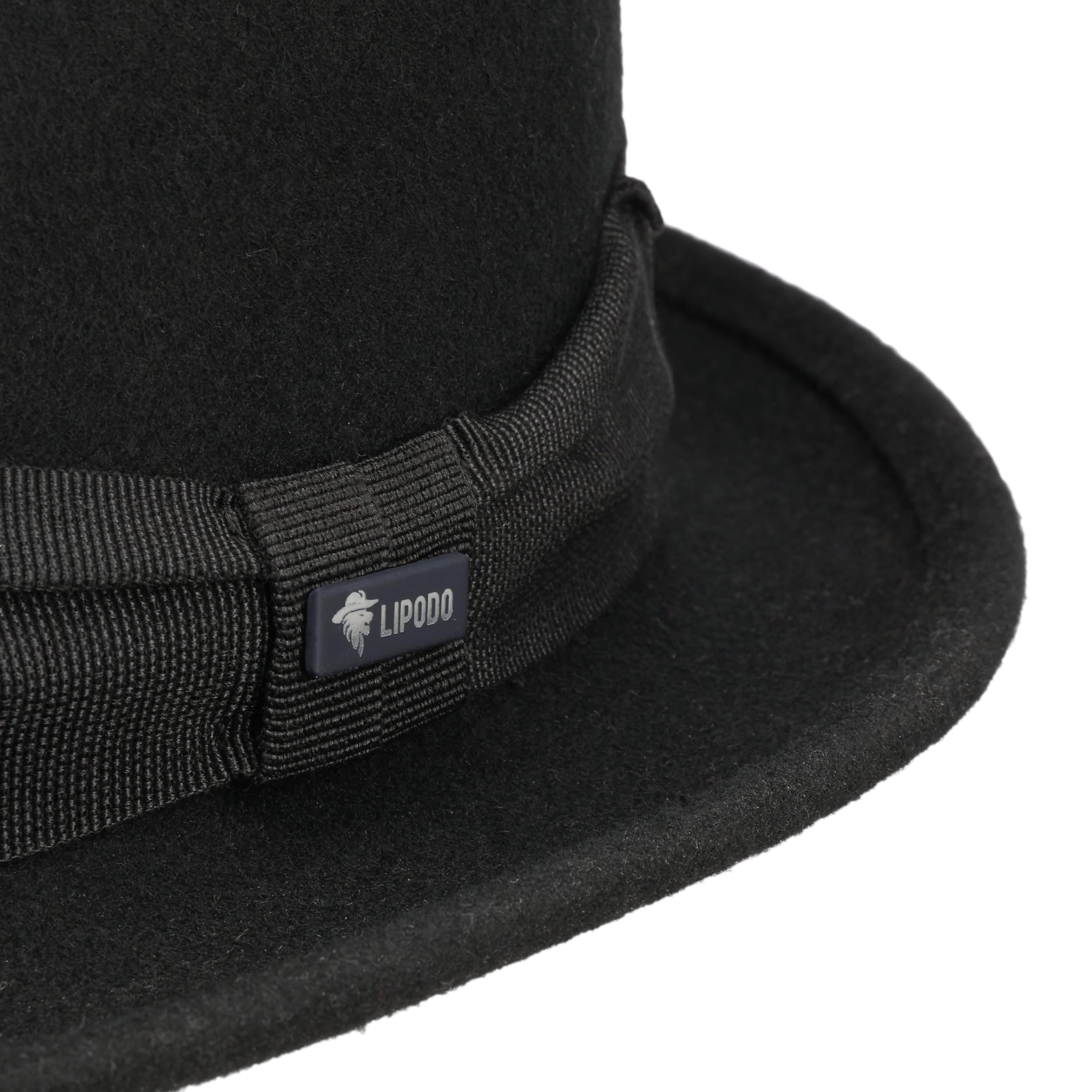 Lipodo Melone Wollfilzhut Bowler Ripsband Damen Herren Made in Italy Sommer Winter Anlasshut