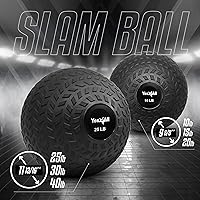 Vista 35 de Yes4All Slam Balls, 10-40lb Weighted Ball Weight, Durable PVC Sand Filled Workout Dynamic Slam Ball for Core Strengthen