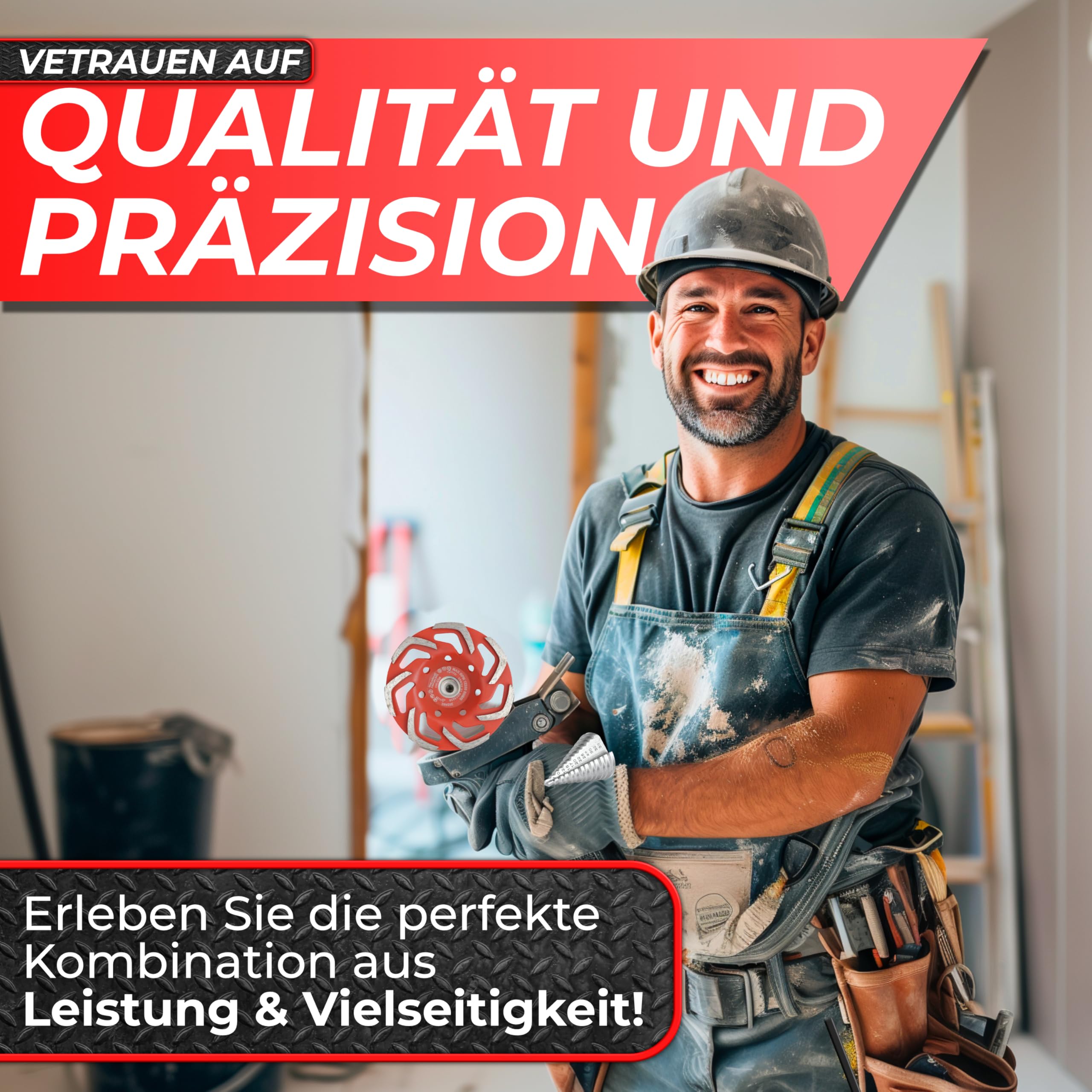 Woltersberger® Diamentowa tarcza szlifierska 125 mm x 22,23 mm, diamentowa szlifierka do szlifowania betonu i twardych materiałów budowlanych, granit, kamień naturalny, jastrych, tynk, marmur