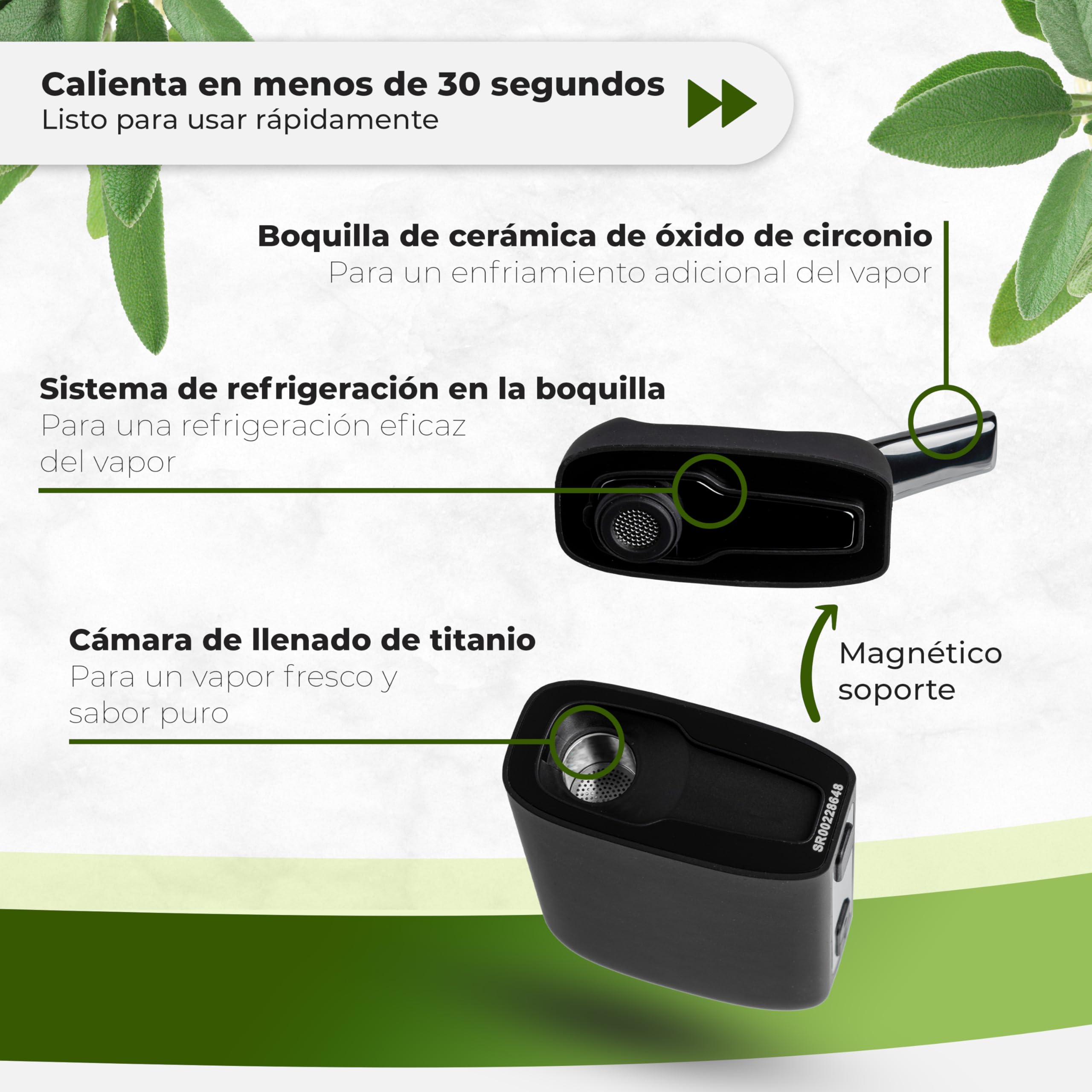 FENiX NEO Vaporizador Premium | Para hierbas y extractos | 100% convección | USB-C | Cámara de titanio | Rango de temperatura 120 - 221°C