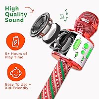 Vista 5 de Move2Play, Micrófono de karaoke de Navidad Incluye canciones precargadas y Bluetooth Juguete para niños de todas las edades 2, 3, 4, 5, 6+ años
