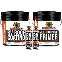 BEEST RV Roof Repair System 2-Pack Non-Leveling Sealant, Reflective White Coating & Multi-Surface Primer | Complete Waterproofing Kit for Campers, Trailers & Motorhomes