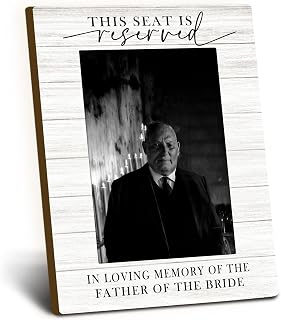 Wedding Memorial Picture Frame 4x6, In Loving Memory Wedding Wooden Picture Frame, Memorial Gifts for Loss of Dad, In Loving Memory of The Father Decorative Photo Frames for Table Desk Decor