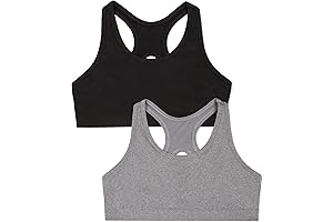 Fruit of the Loom Girls' Stay Dry Racerback Sports Bra: For Bouncing Breasts