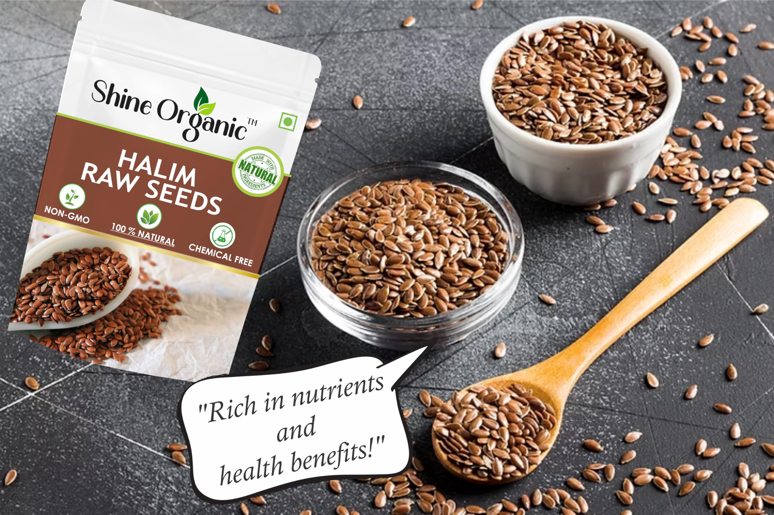 Shine Organic Halim Seeds 250gm Natural Aliv Seeds Haleem Seeds Rich in Plant Protein and Dietary Fibre Nutritious Superfood for Cooking Baking and Daily Meals 1