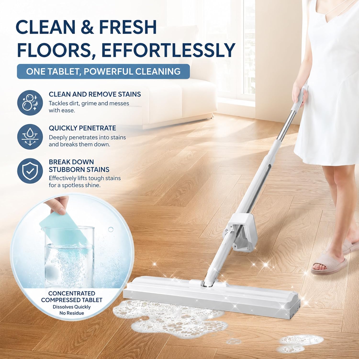 100 Piece Multi Effect Floor Cleaner Sheets, Dissolvable Floor Cleaner Sheets for Hardwood, Tile, Laminate, Floors Cleaners Tablets (Yellow) image 3