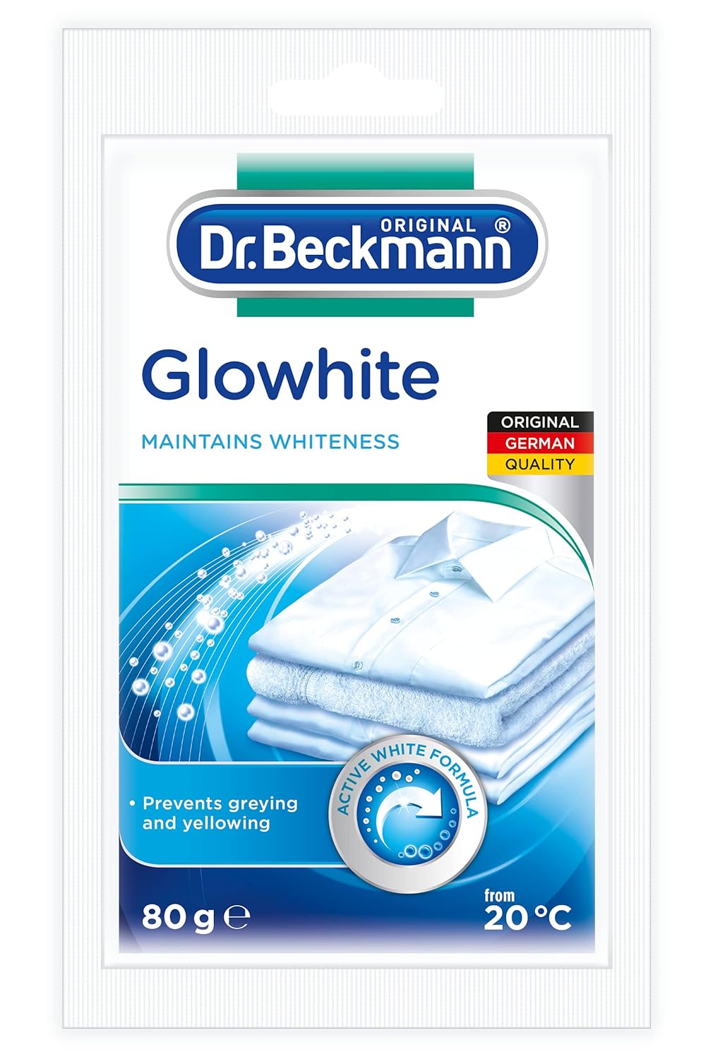 Dr. Beckmann Glowhite Fabric Whitener 80g Removes Grey Discoloration