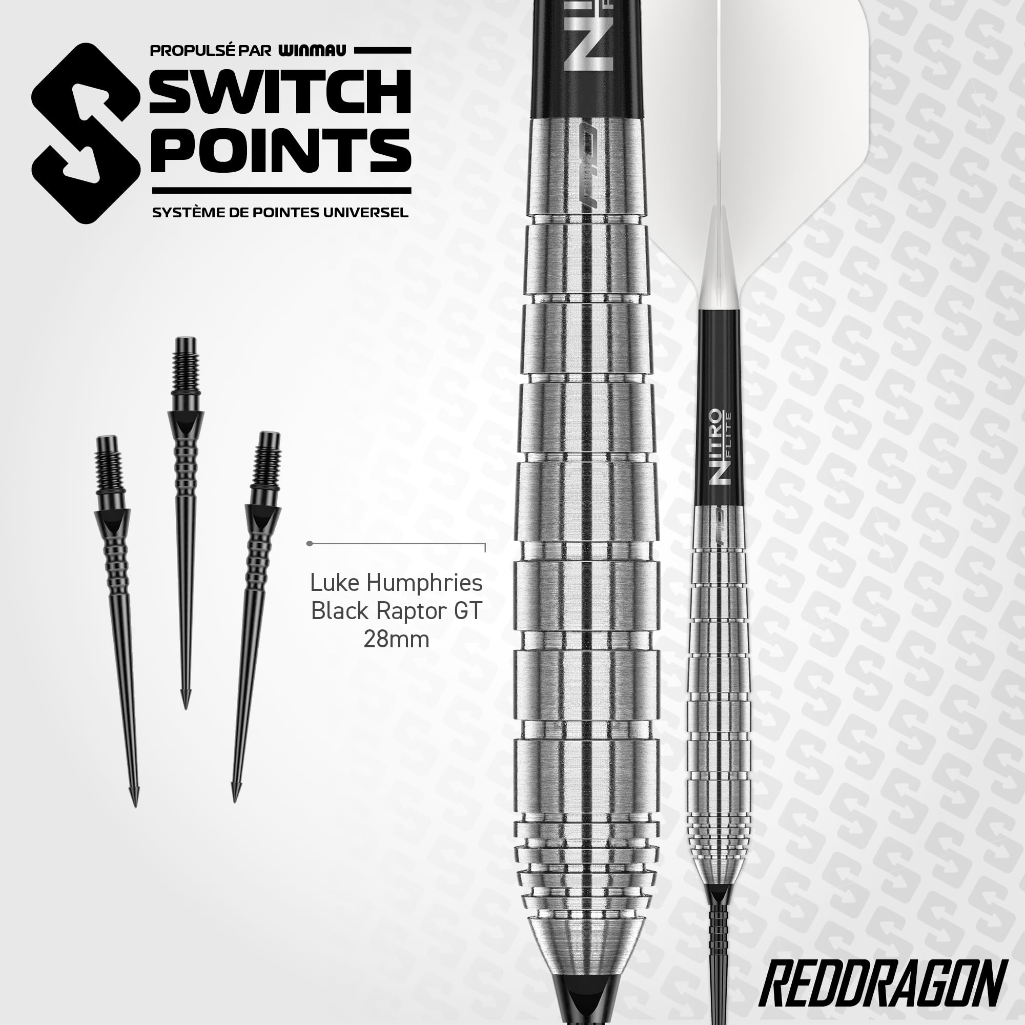 Red Dragon | Luke Humphries | TX1 Switch Points 24g Set de Fléchettes
