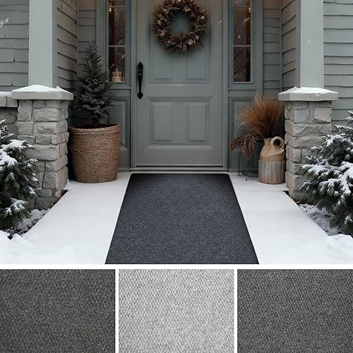 iCustomRug Alfombra Corredor de Pasillo 3x9 pies Negro, InteriorExterior, Respaldo de Goma Antideslizante, Alfombra de Perfil Bajo para Todo Clima,