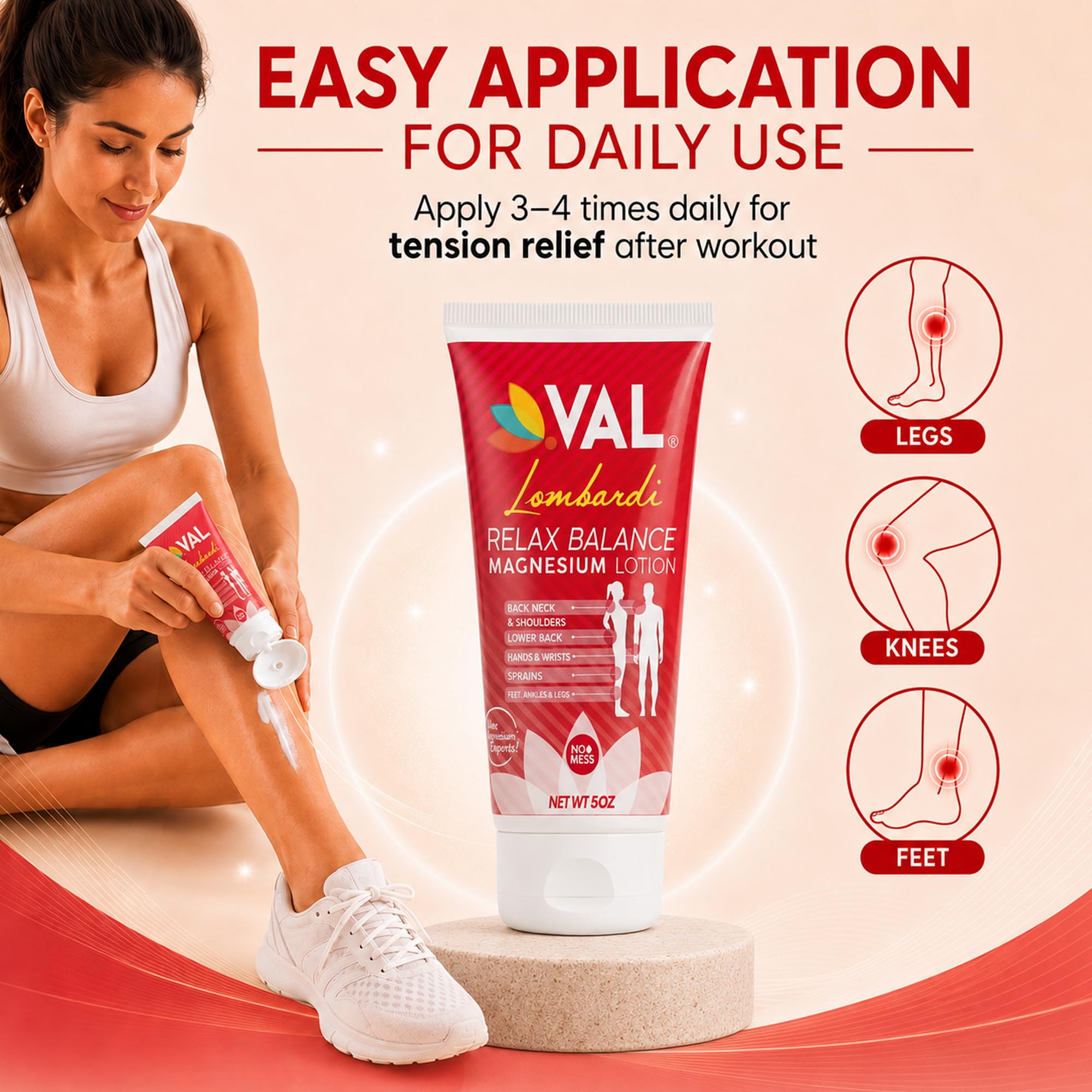 VAL Lombardi Relax Balance Magnesium Lotion | Arnica, Camphor & Menthol | Fast Relief for Joints, Muscles, Back, Shoulders, Feet | Non-Greasy | 5oz — Amazon image 7