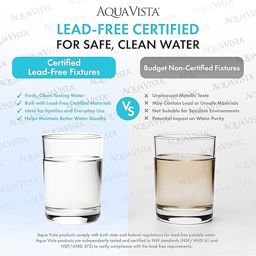 Miniatura 8 de Aqua Vista 25-K82CS-CH-AV Grifo de fregadero de cocina con rociador lateral, cromo pulido dos manijas