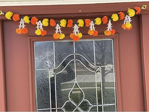 Miniatura 5 de LoveNspire Caléndula Tuberrose Puerta Toran Cenefa colgante Festival Caléndula Guirnalda Ventana Decoración Interior Exterior Bandarwal Pooja