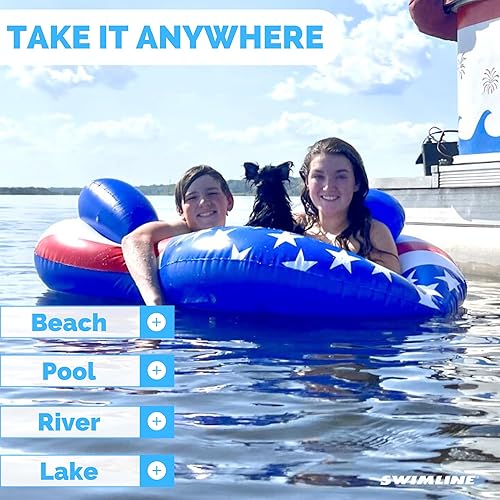 Miniatura 6 de SWIMLINE Inflatable Ring Pool Float for Adults Kids Floating Lounger Complete Series Large Size Floats Adult  Floaties for Pool Lake Ocean Chair