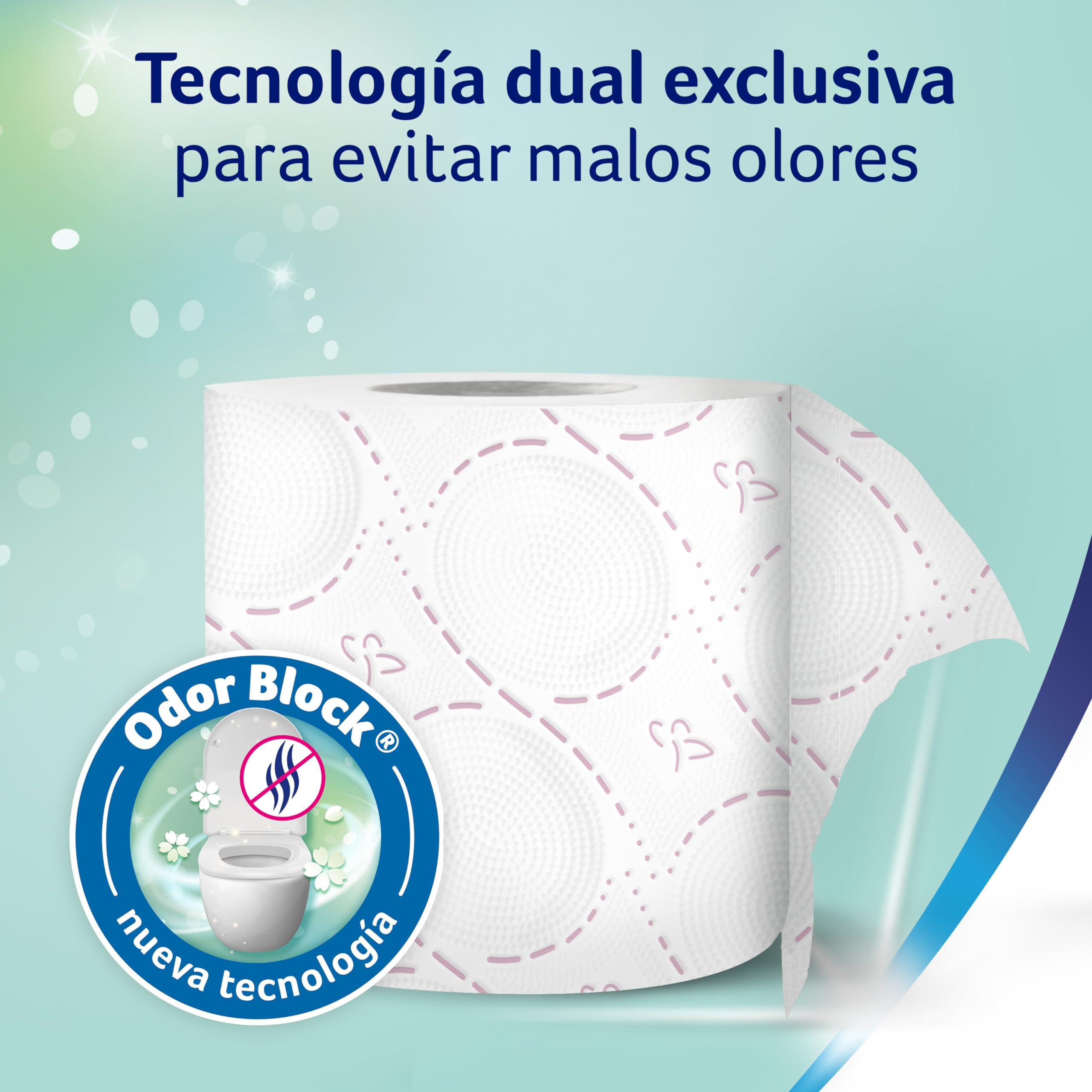 Colhogar Protect Cuida&Protege Odor Block 7x6 - Papel Higiénico Suave y Resistente - Paquete com 42 rollos - 3 Capas - rollos color blanco y con una fragancia talco